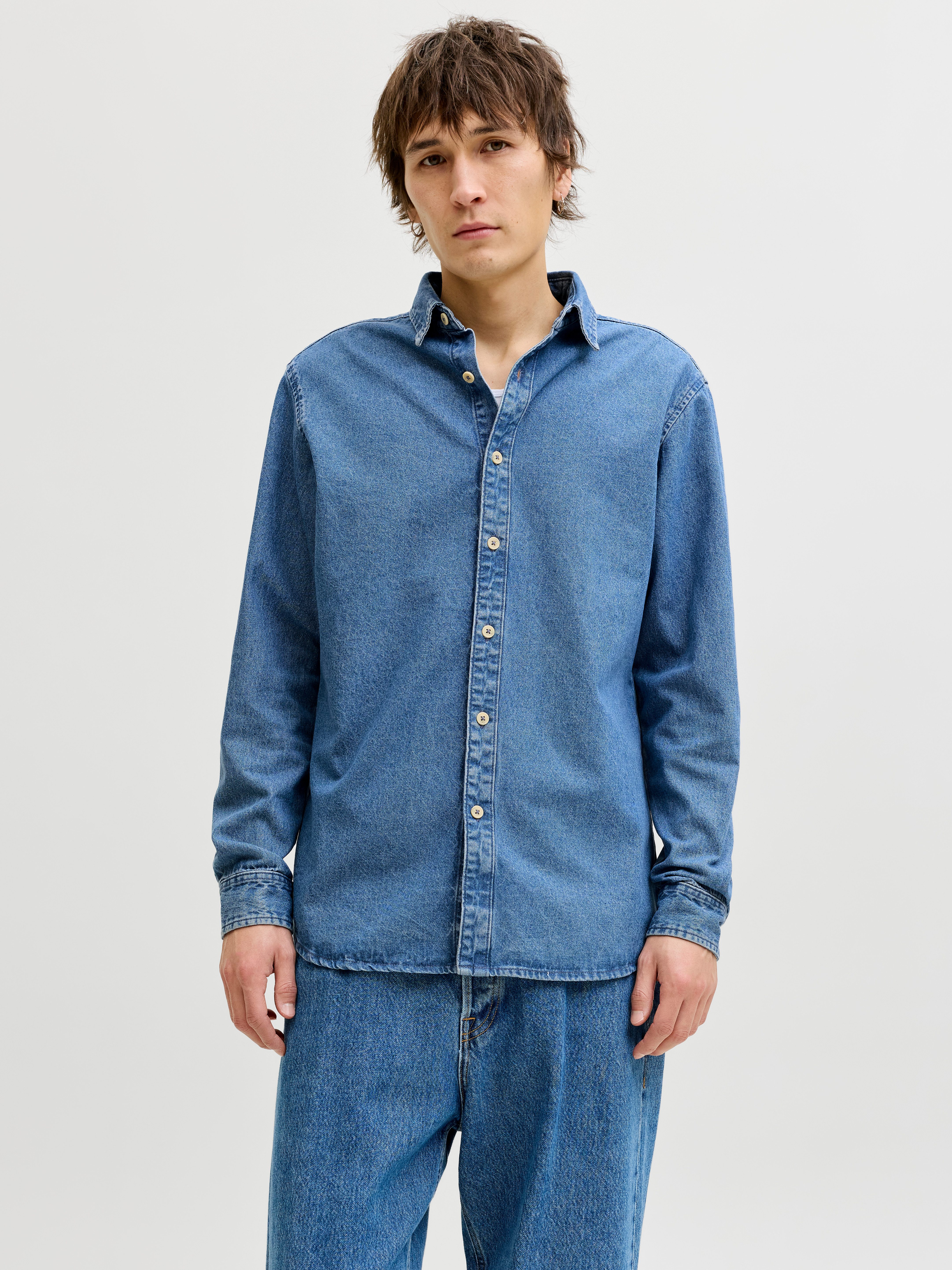Jack & Jones Jeanshemd JJESTANLEY JJSHIRT AT 021 NOOS Baumwolle, normal geschnitten