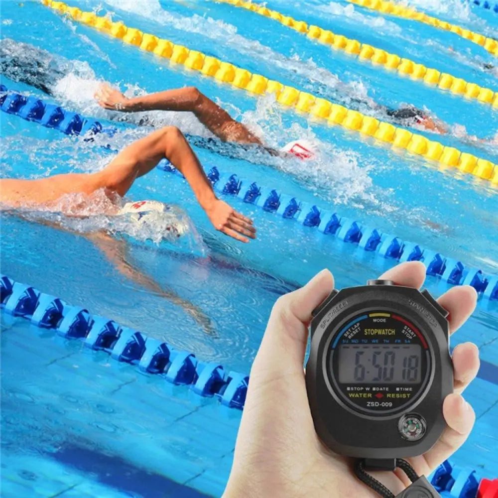 Sport-Knight® Stoppuhr Wasserdichte Sport Stoppuhr mit Uhr, Datum & Wecker, Profi-Timer