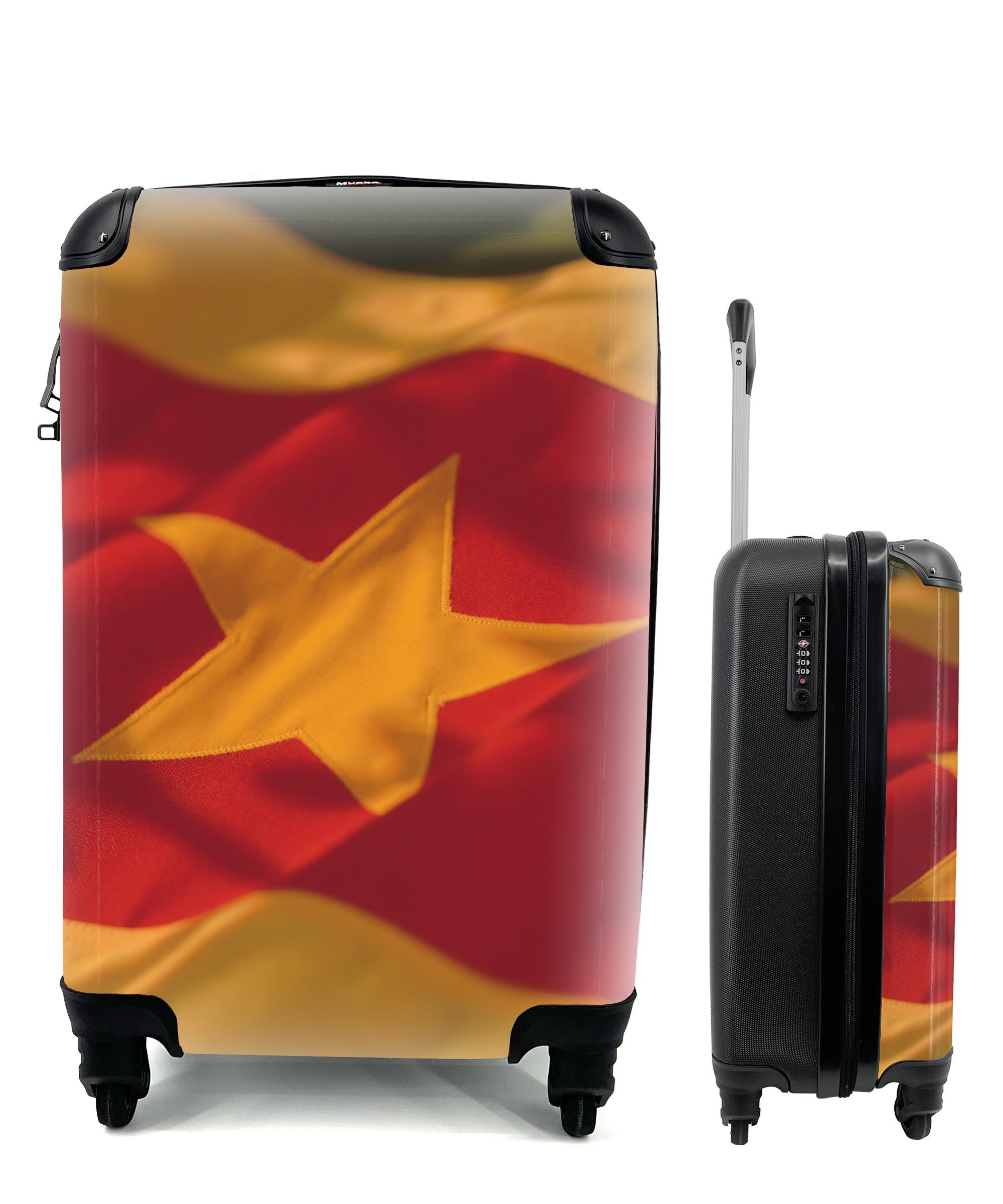 Reisetasche Rollen, rollen, Handgepäck von Die für Trolley, Suriname, Reisekoffer Ferien, Flagge MuchoWow mit Handgepäckkoffer 4