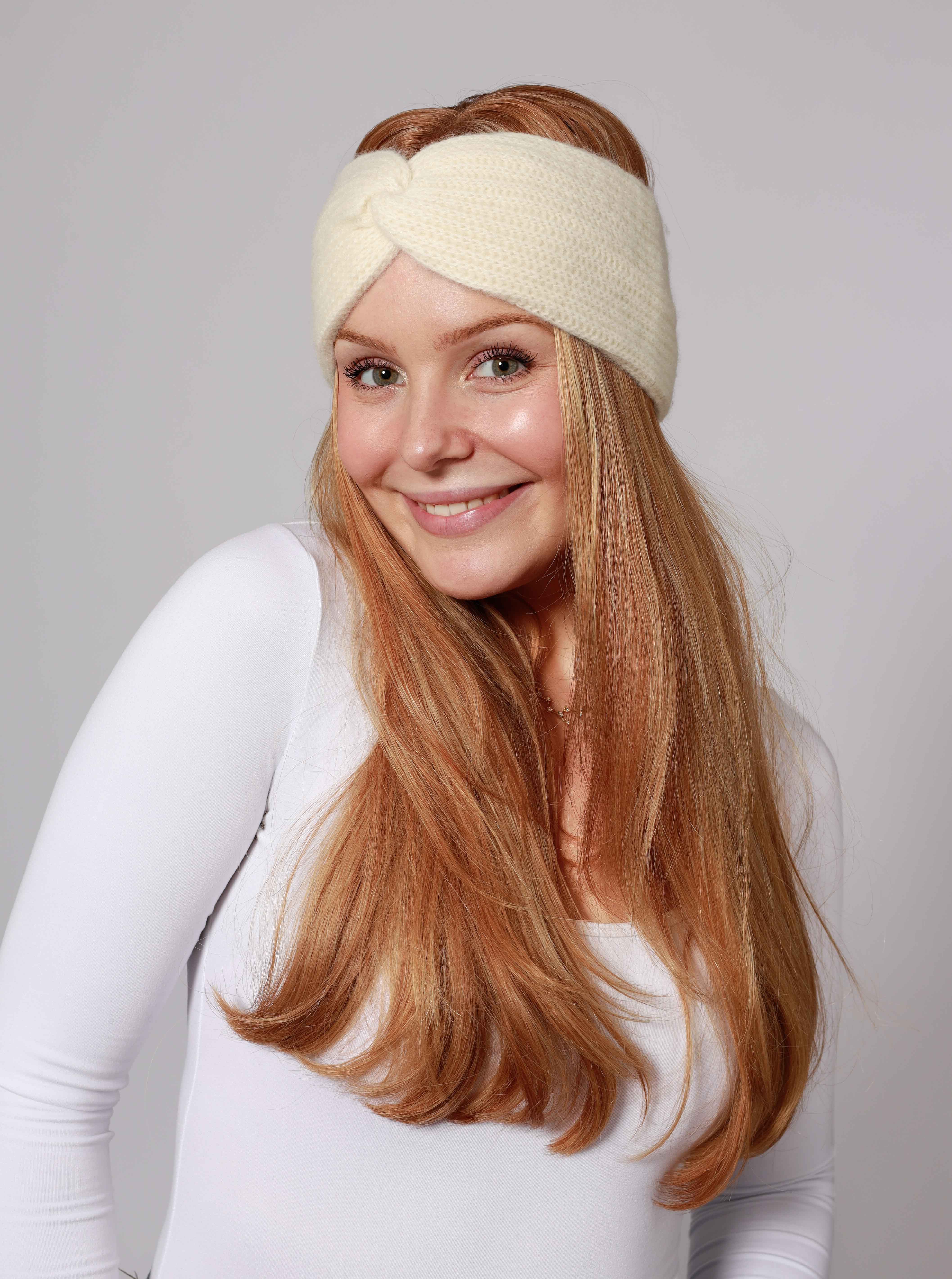 Zwillingsherz Stirnband "Rippe" breit, gerippt, mit Knotendetail