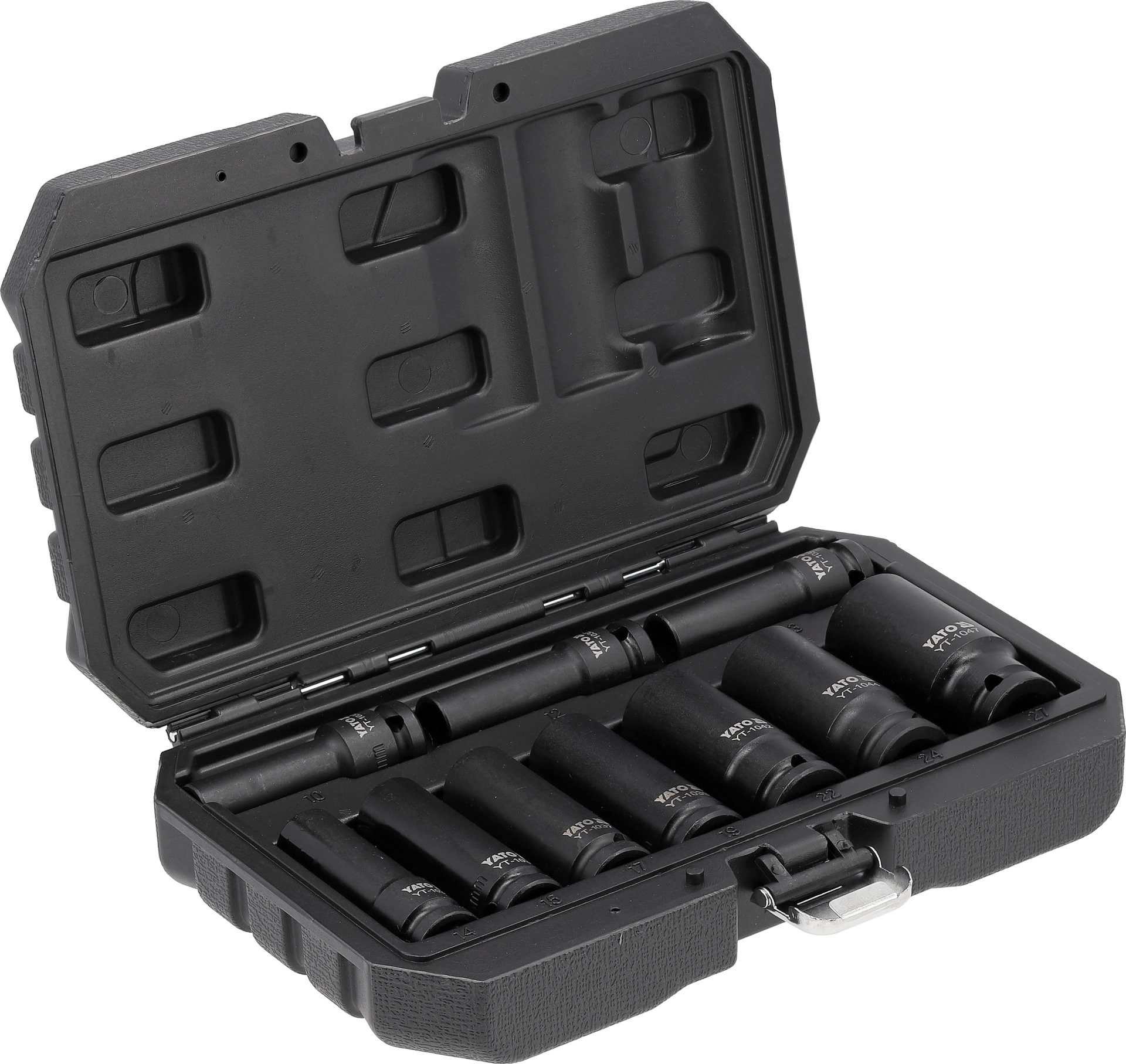 Yato Stecknuss Zestaw nasadek udarowych długich 1/2", Schlagschlüssel-Stecknuss-Set lang 1/2" 10-teilig, Schlagschlüssel-Stecknuss-Set lang 1/2" 10-teilig