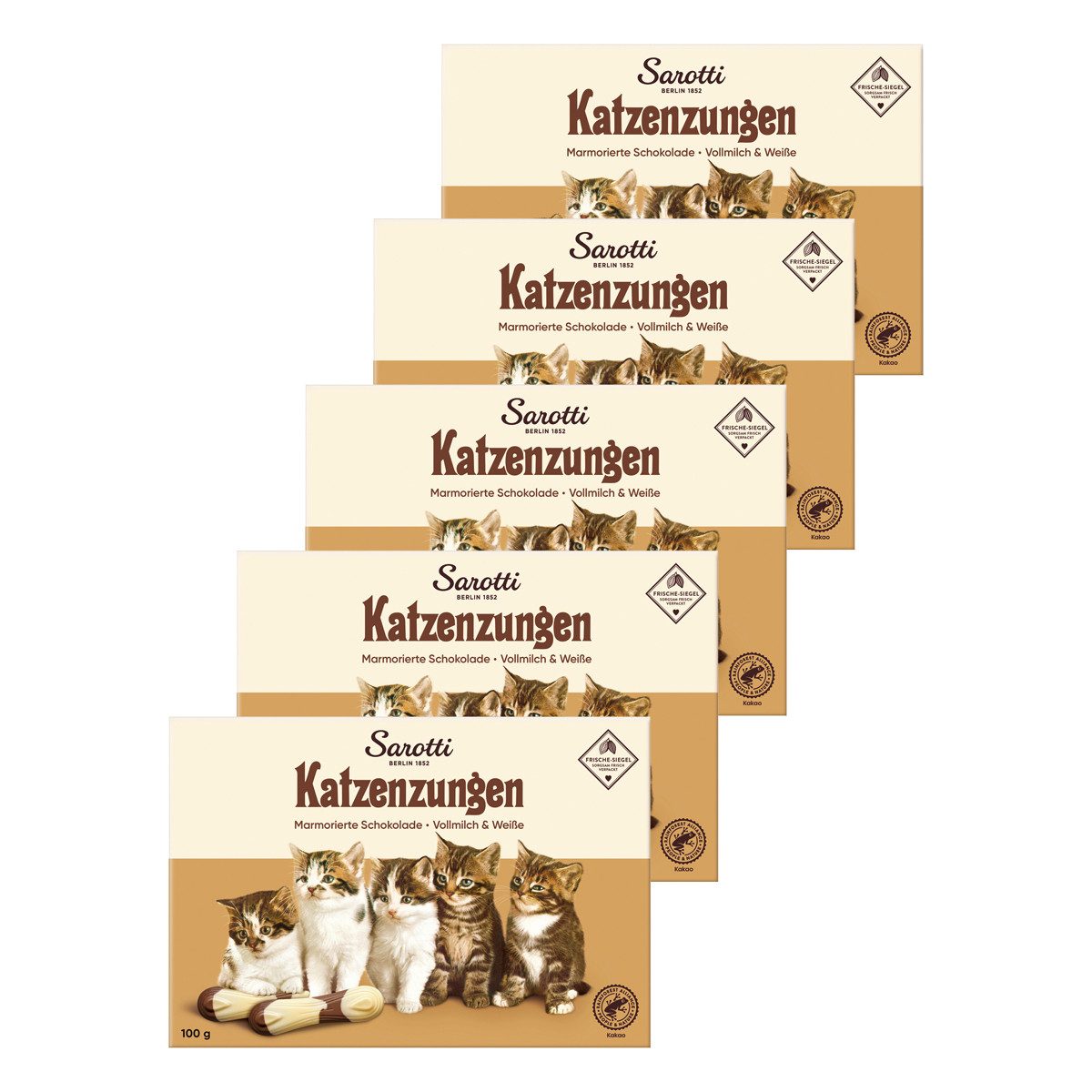 Sarotti Schokolade, Sarotti Katzenzungen Weiße und Vollmilchschokolade 100g 5er Pack