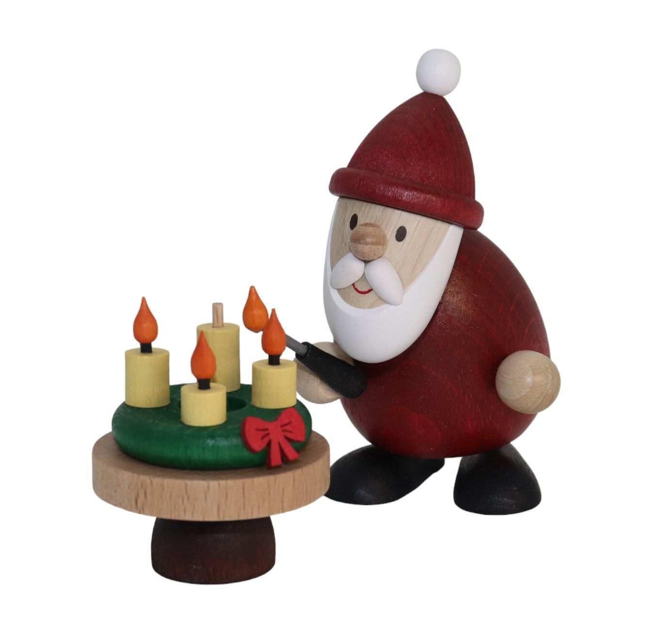 Ullrich Kunsthandwerk Weihnachtsmann Weihnachtsmann mit Adventskranz Dekofigur, in Geschenkbox