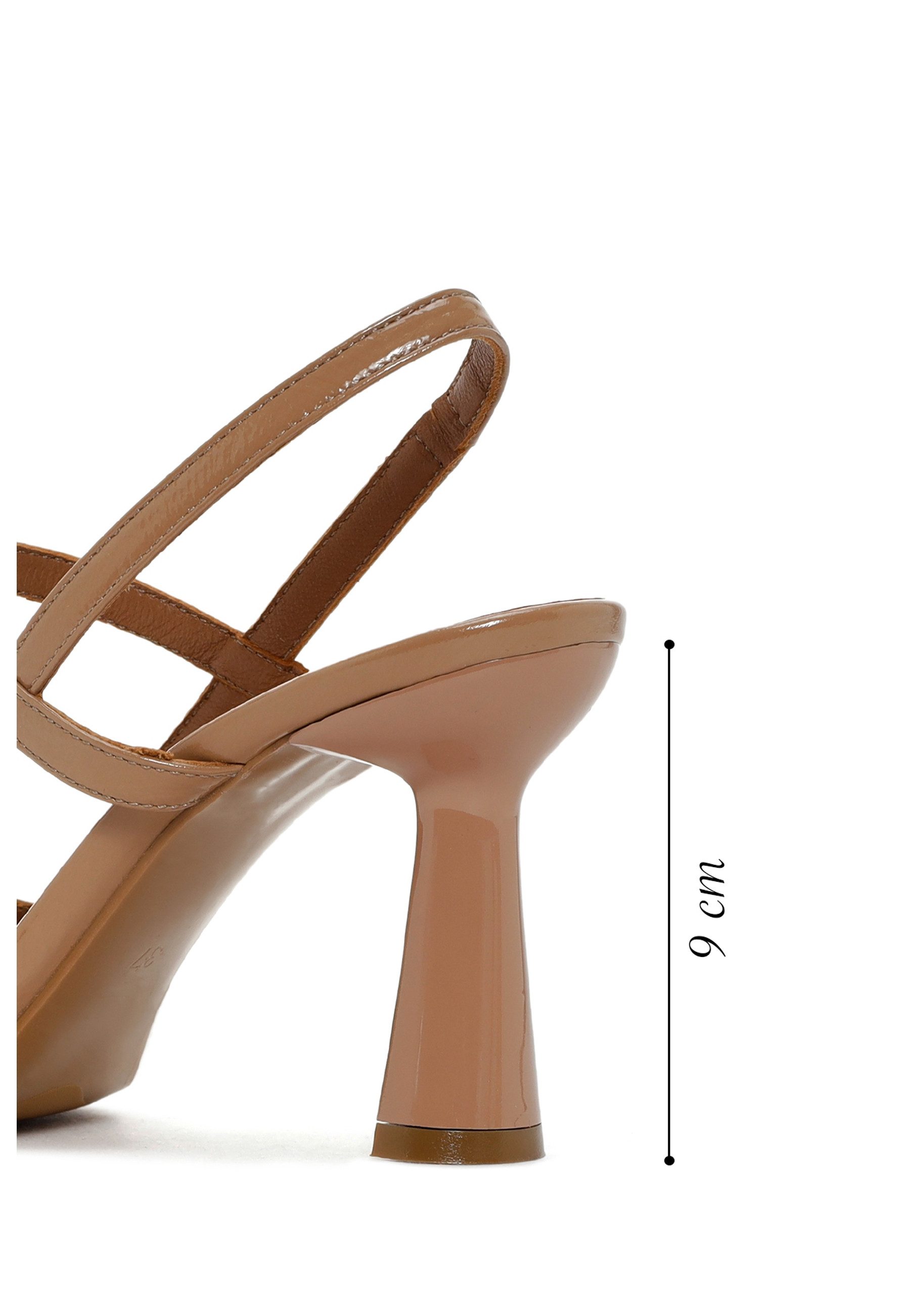 Derimod Slingback-Pumps aus Leder mit hohem Absatz Pumps Echtes Leder, Lederfutter, Slingback-Design, Ausgestellter Absatz