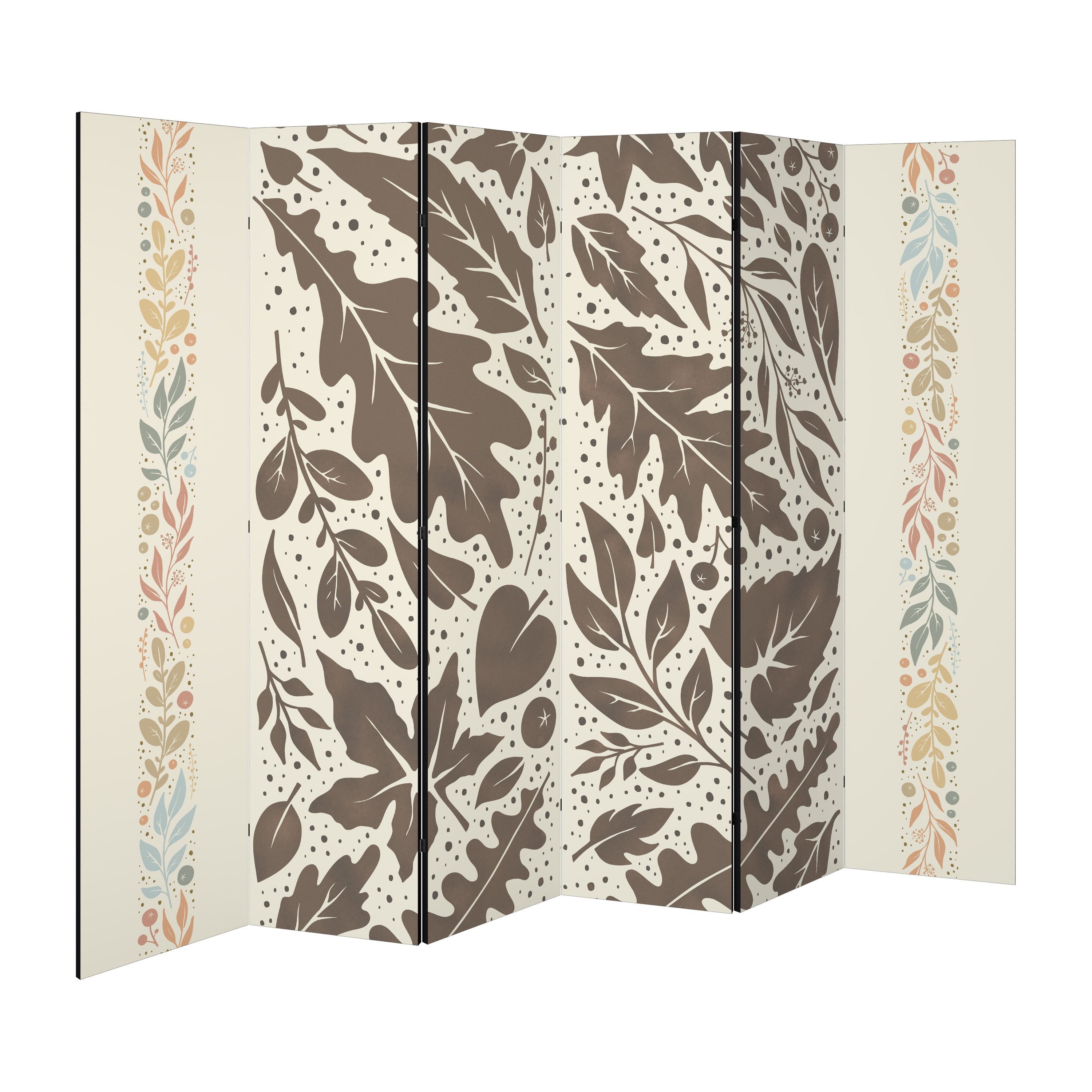 SPACEREBELS Paravent FOLIAGE TALES (1 St), Raumteiler mit 6 Paneelen, beidseitig bedruckt, 228 x 168 cm