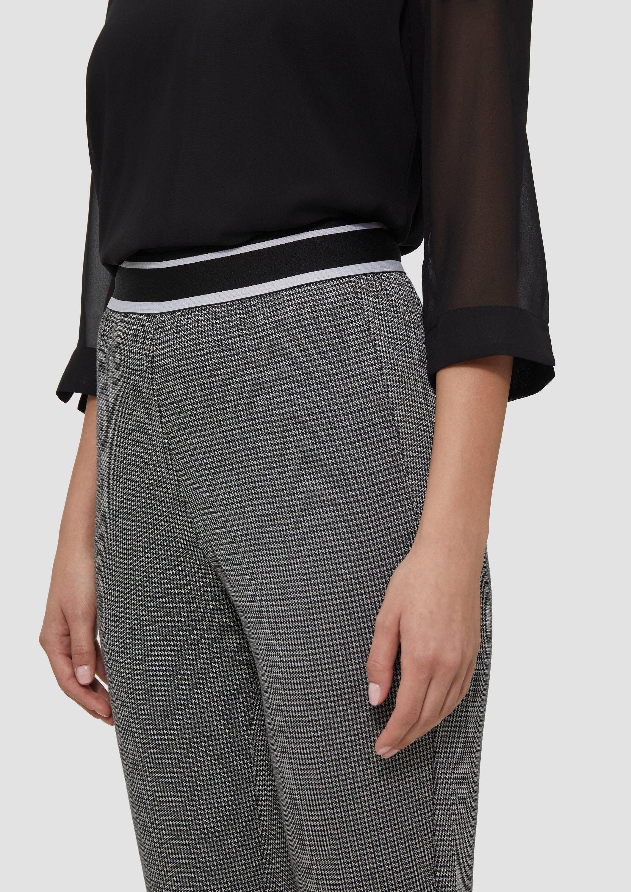 s.Oliver Chinos Hose Komfortable Leggings mit Hahnentrittmuster