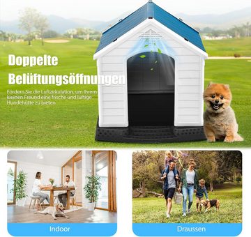KOMFOTTEU Hundehütte, Hunde-Haus mit Belüftungsystem und Befestigungsvorrichtung