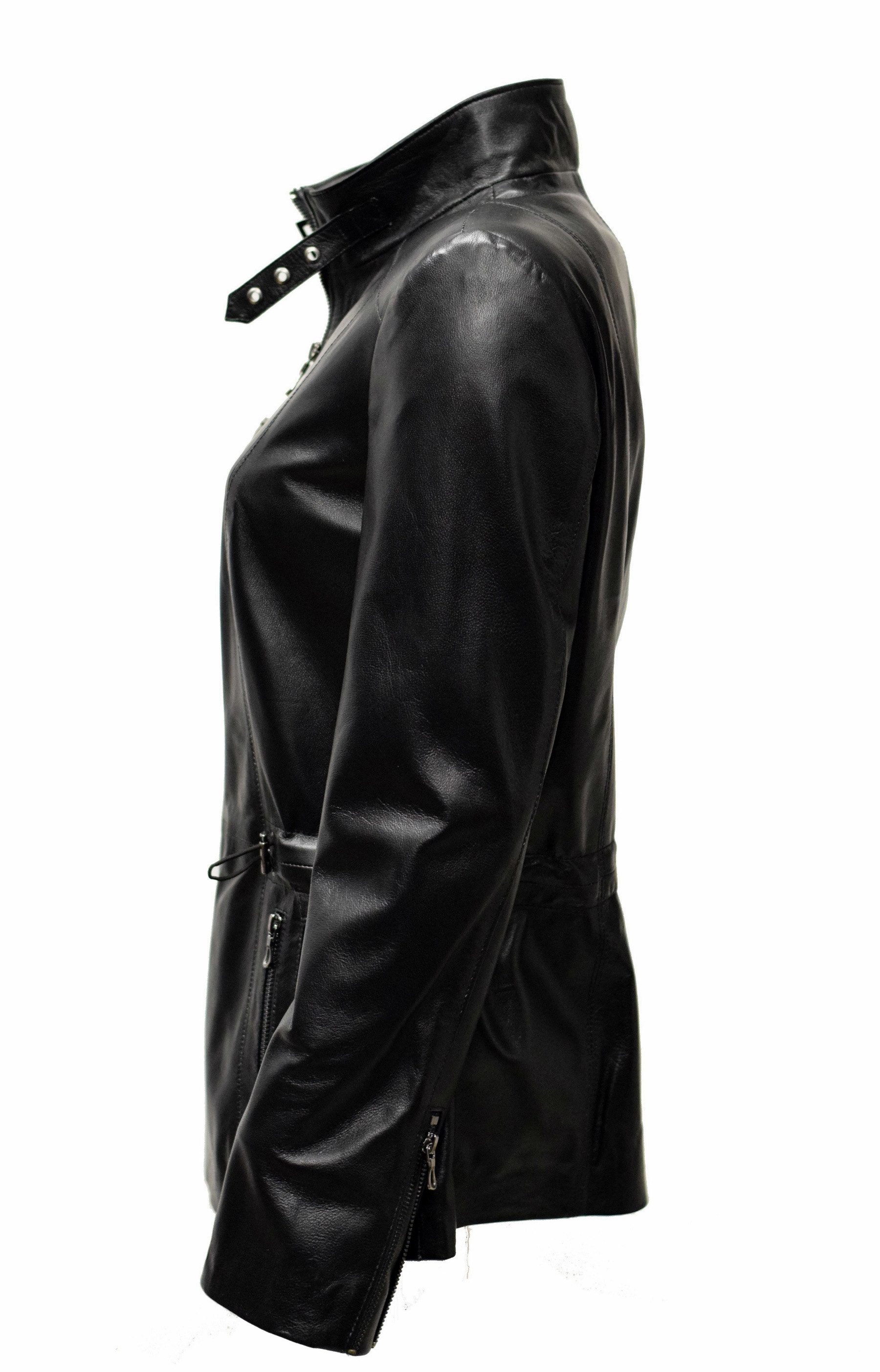 Zimmert Leather Lederjacke Ressi Lammnappa Fine, Schwarz alligator Waschung – Bild 2 von 5