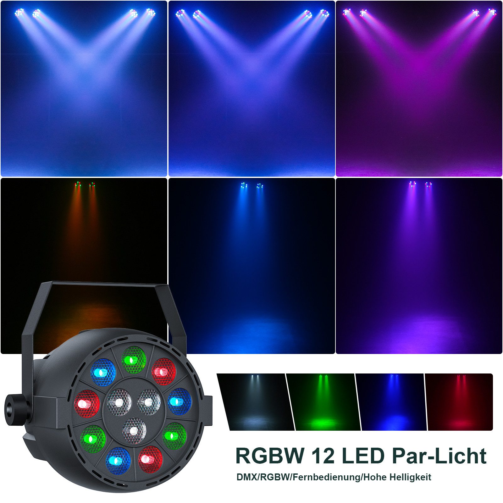 ZonQoonz Discolicht 60W LED-Lichtshow-Set mit Halterung und Tragetasche für DJs Hochzeiten – Bild 4 von 5