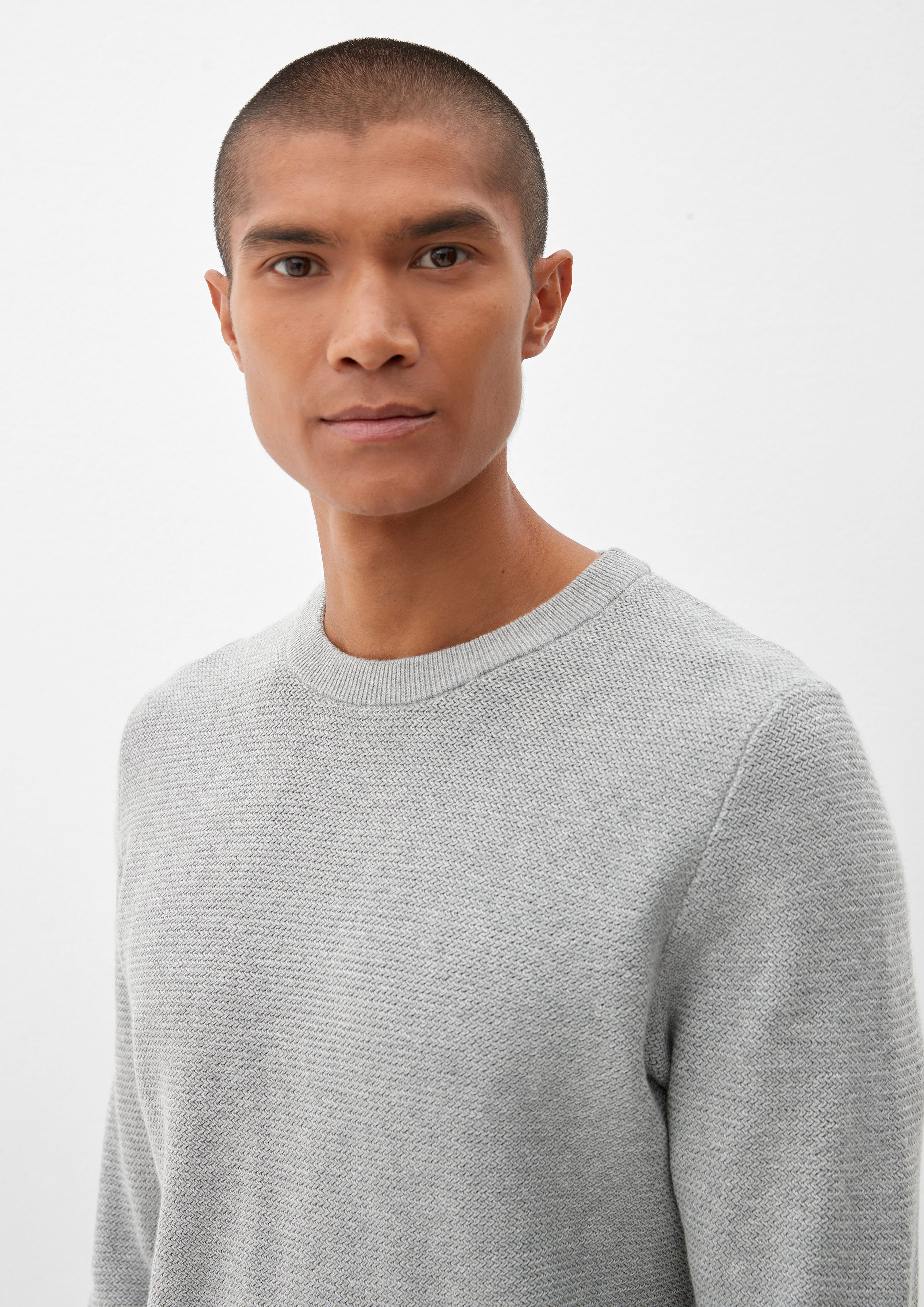 Strukturstrick aus graphit Pullover s.Oliver Strickpullover