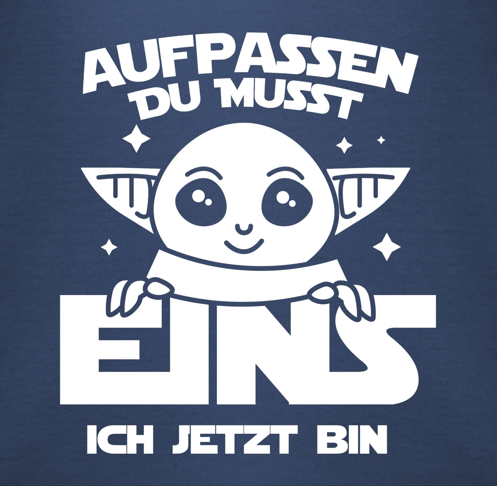 Shirtracer Shirtbody Aufpassen jetzt eins 2 musst 1. Navy Geburtstag Blau du ich bin