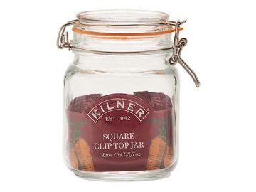 KILNER Vorratsdose KILNER Vorratsglas 'Quadratisch' mit Bügelverschlu, Glas, Edelstahl