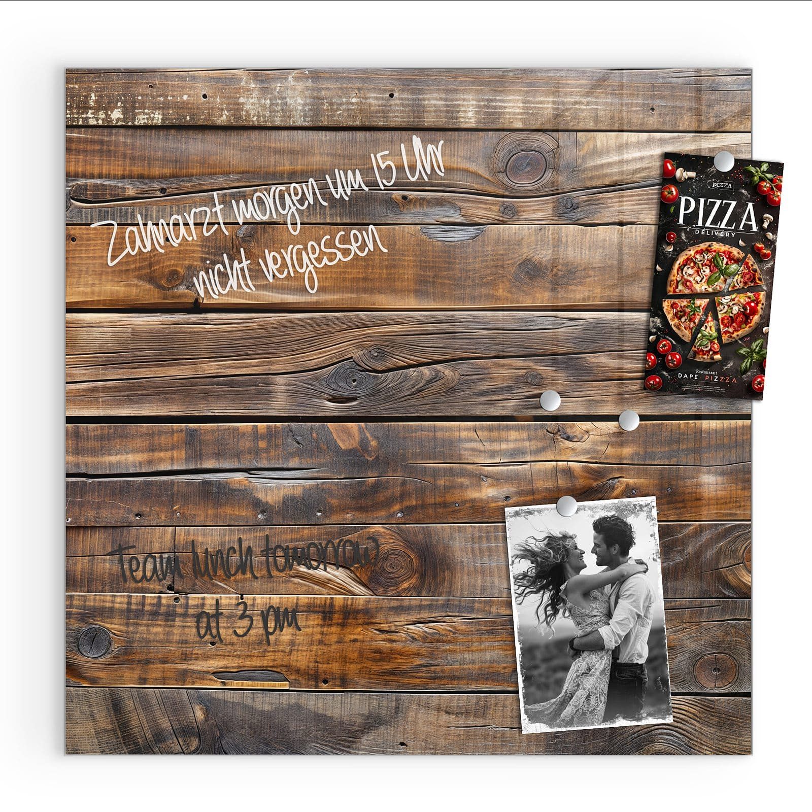 Primedeco Magnettafel Glas Holzmaserung Pinnwand Whiteboard günstig online kaufen