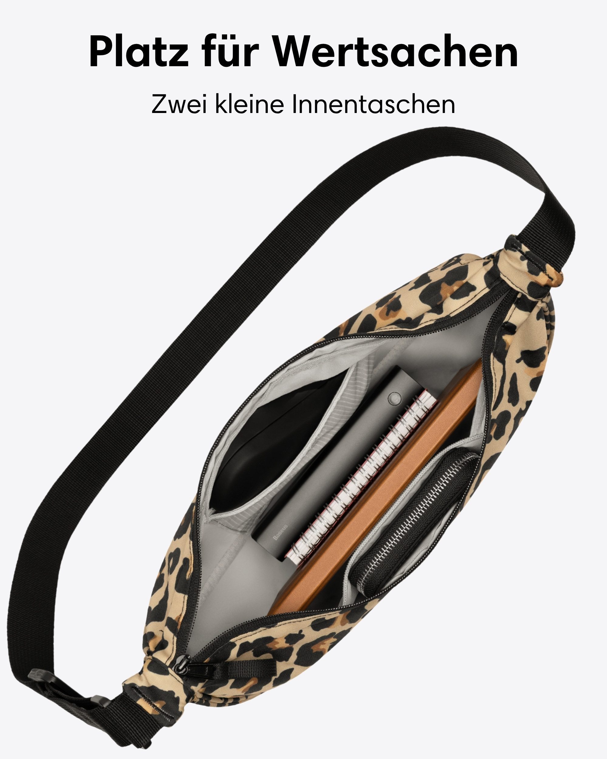 LARKSON Umhängetasche Solveig Medium Halbmondtasche für Damen und Herren, Stylische Crossbody Bag in Halbmond Form – Bild 4 von 5