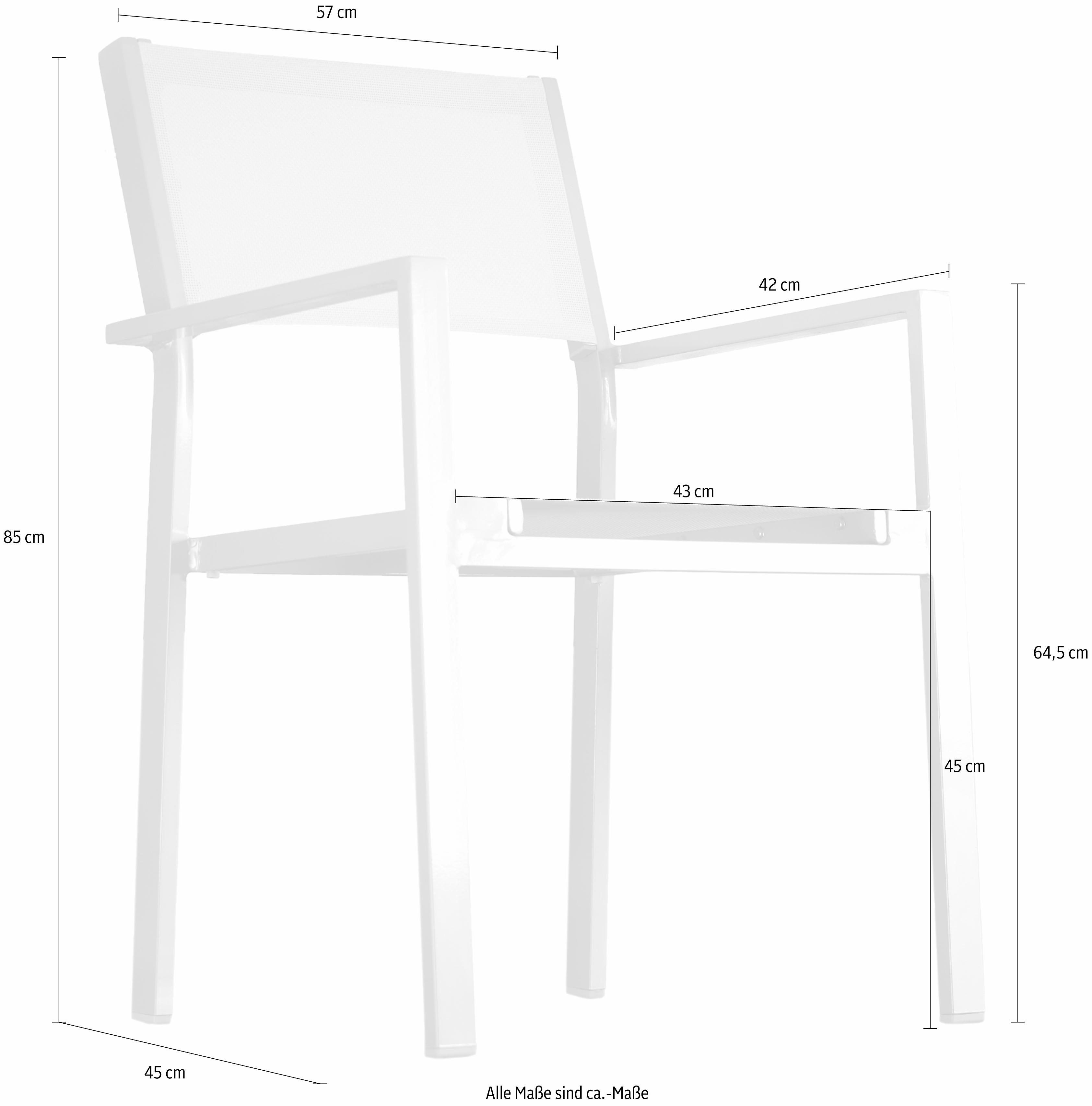 2 cubic, Armlehnstuhl | stapelbar, Ausführungen outdoorgeeignet, alufarben schwarz in jankurtz