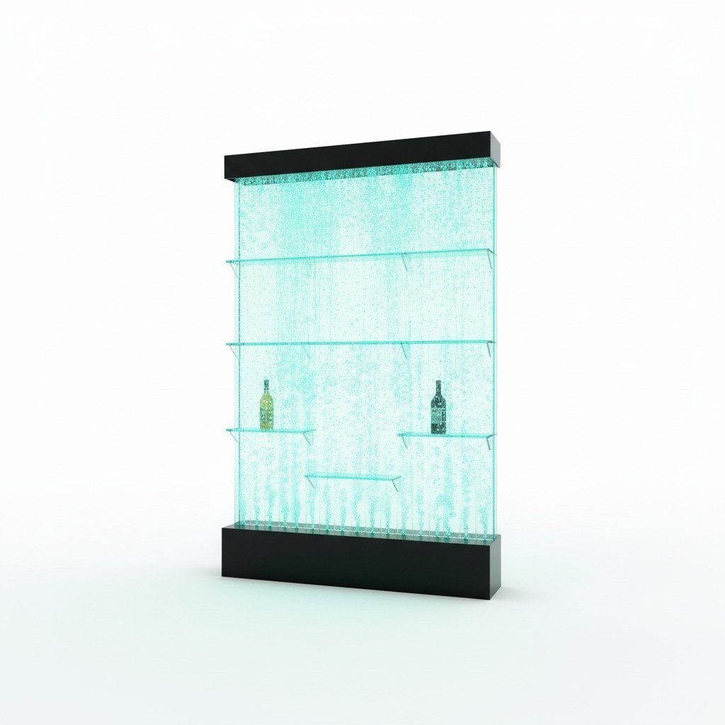 JVmoebel Barschrank Theke Regale Beleuchtet Led Wasser Wand Bar Säule Wassersäulen Made in Europa