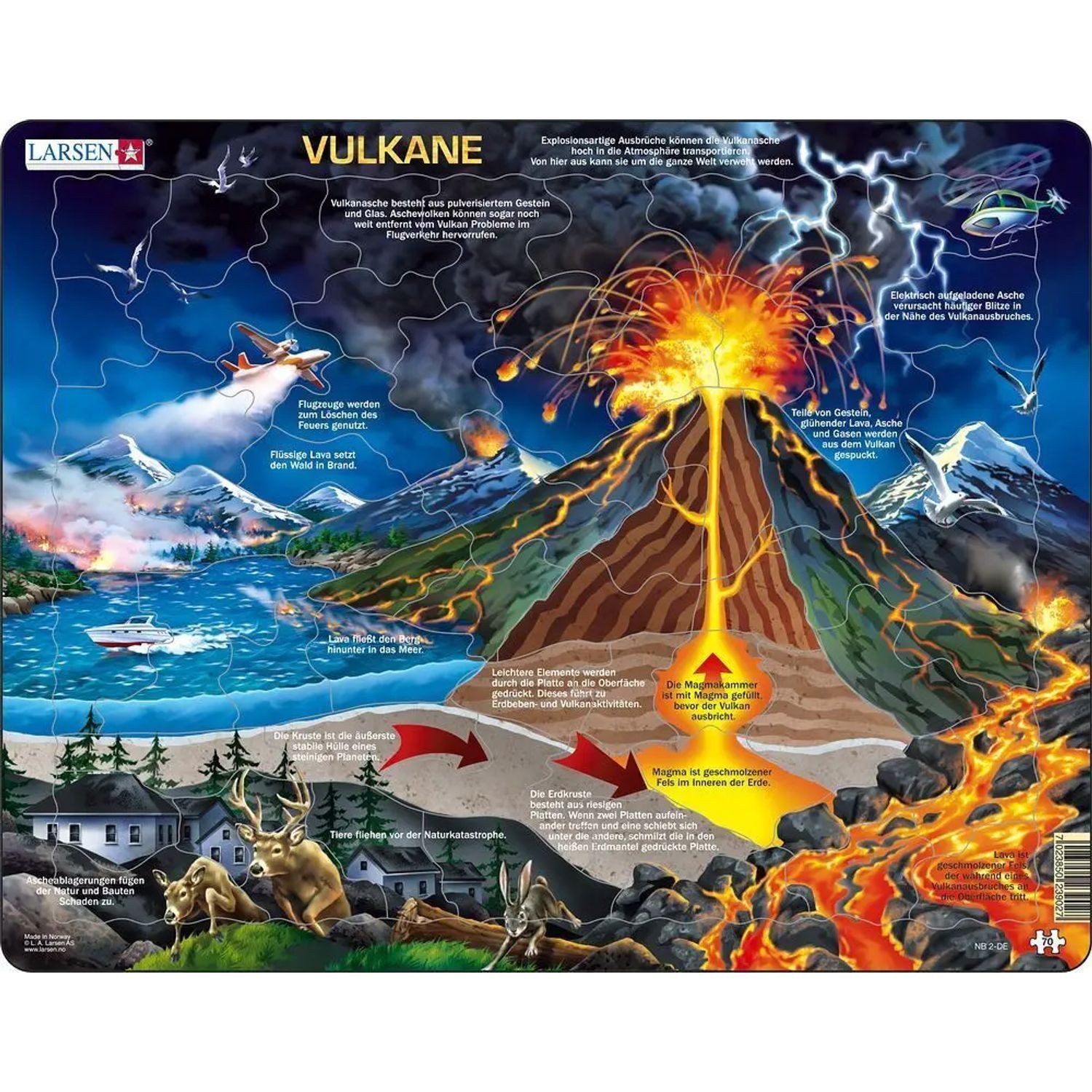 Media Verlag Puzzle Vulkane (Kinderpuzzle), 99 Puzzleteile