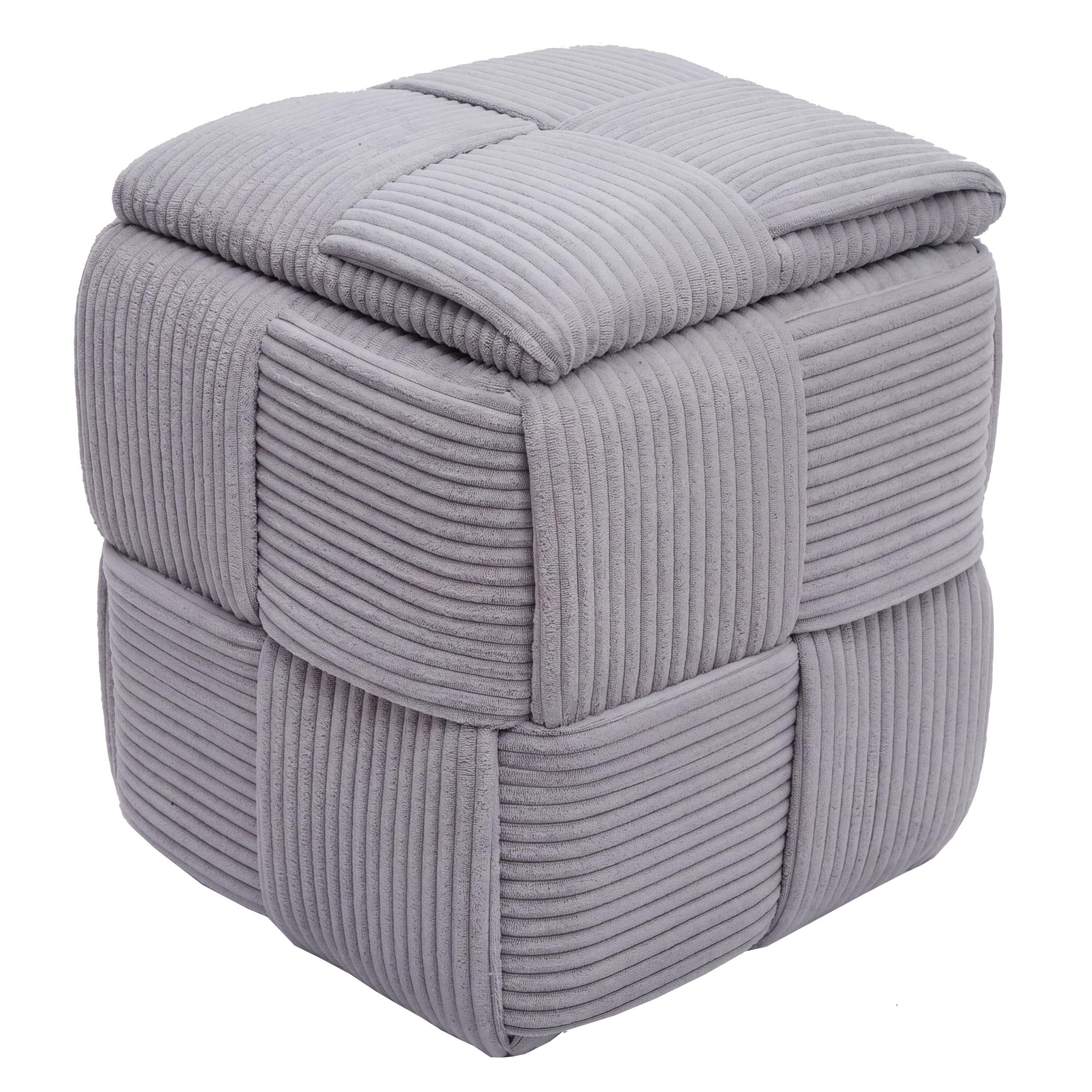 MCW Sitzhocker MCW-Q47, Inklusive Staufach unter dem Deckel, Hohe Stoffqualität (260g/m)