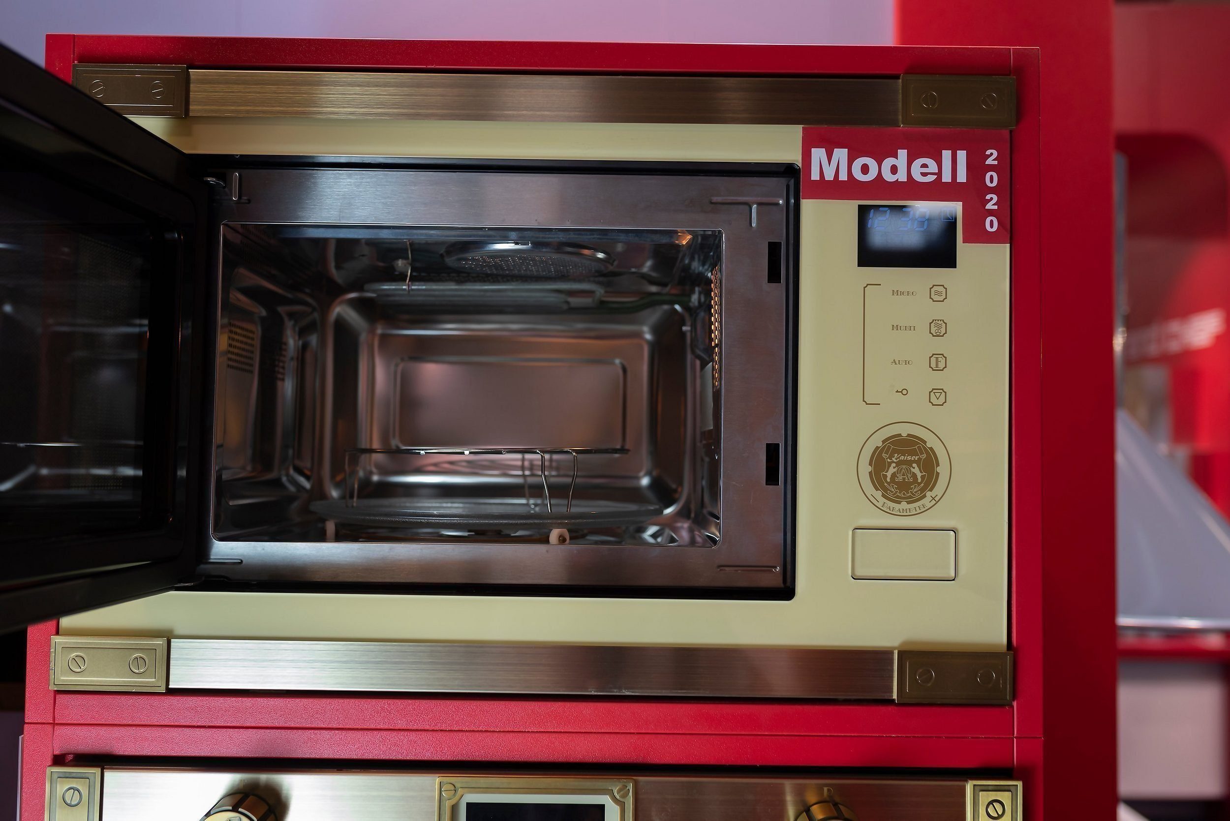 Kaiser Küchengeräte Backofen-Set EH 6726 ElfAD+EM 2545 ElfAD, Retro Einbau Elektro Backofen 11 Betriebsfunktionen+Einbau-Mikrowelle