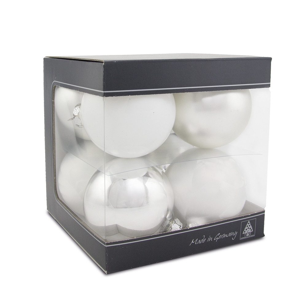 Thüringer Glasdesign Christbaumschmuck Glaskugeln Eisprinzessin Ø8cm 8 Stück