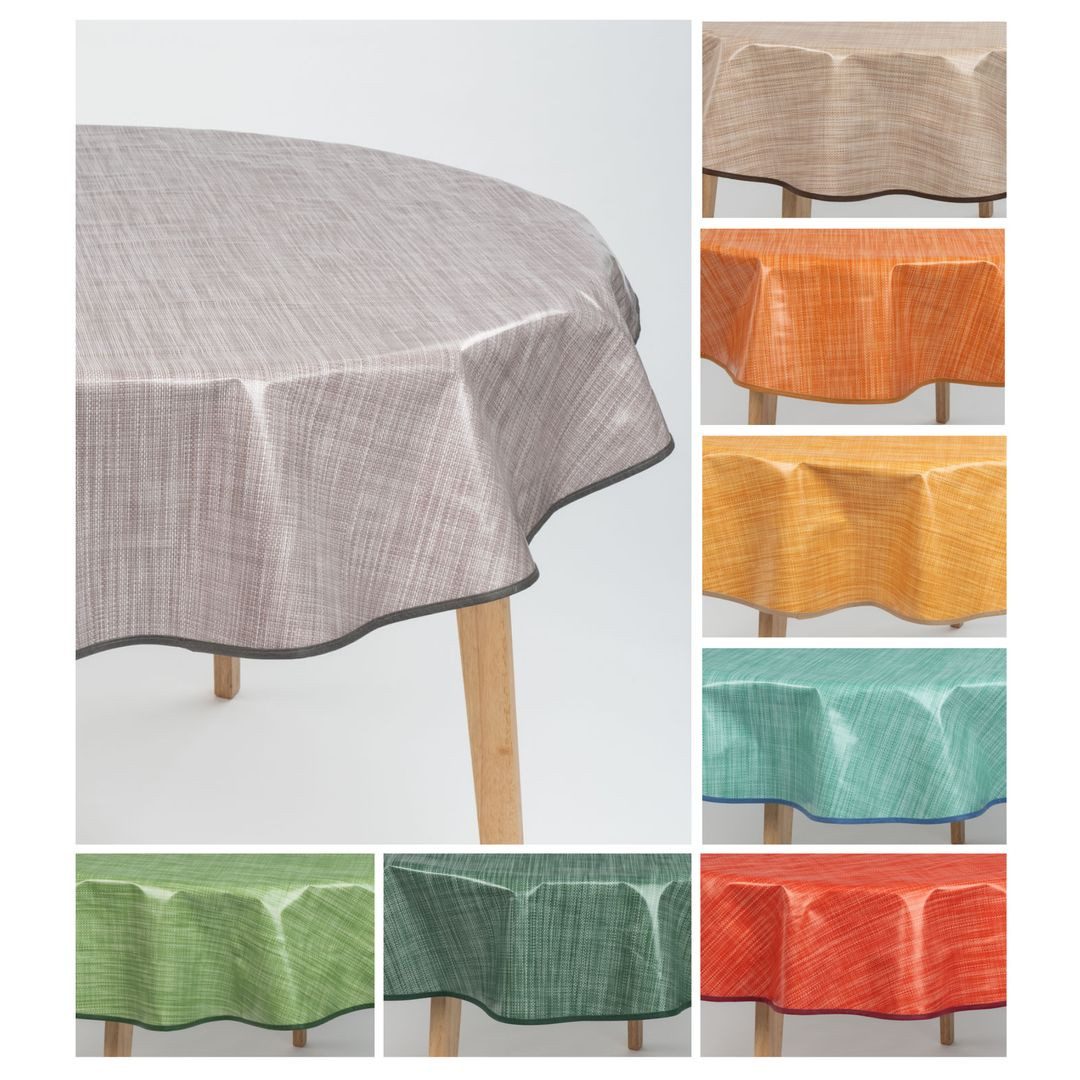 laro Tischdecke 140cm runde Wachstuchtischdecke Saum-Eingefasst günstig online kaufen