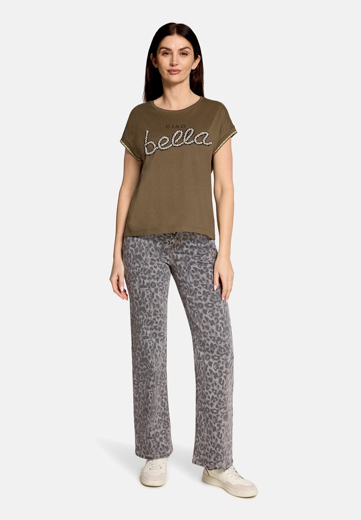 Cartoon Stretch-Jeans Damen mit Muster