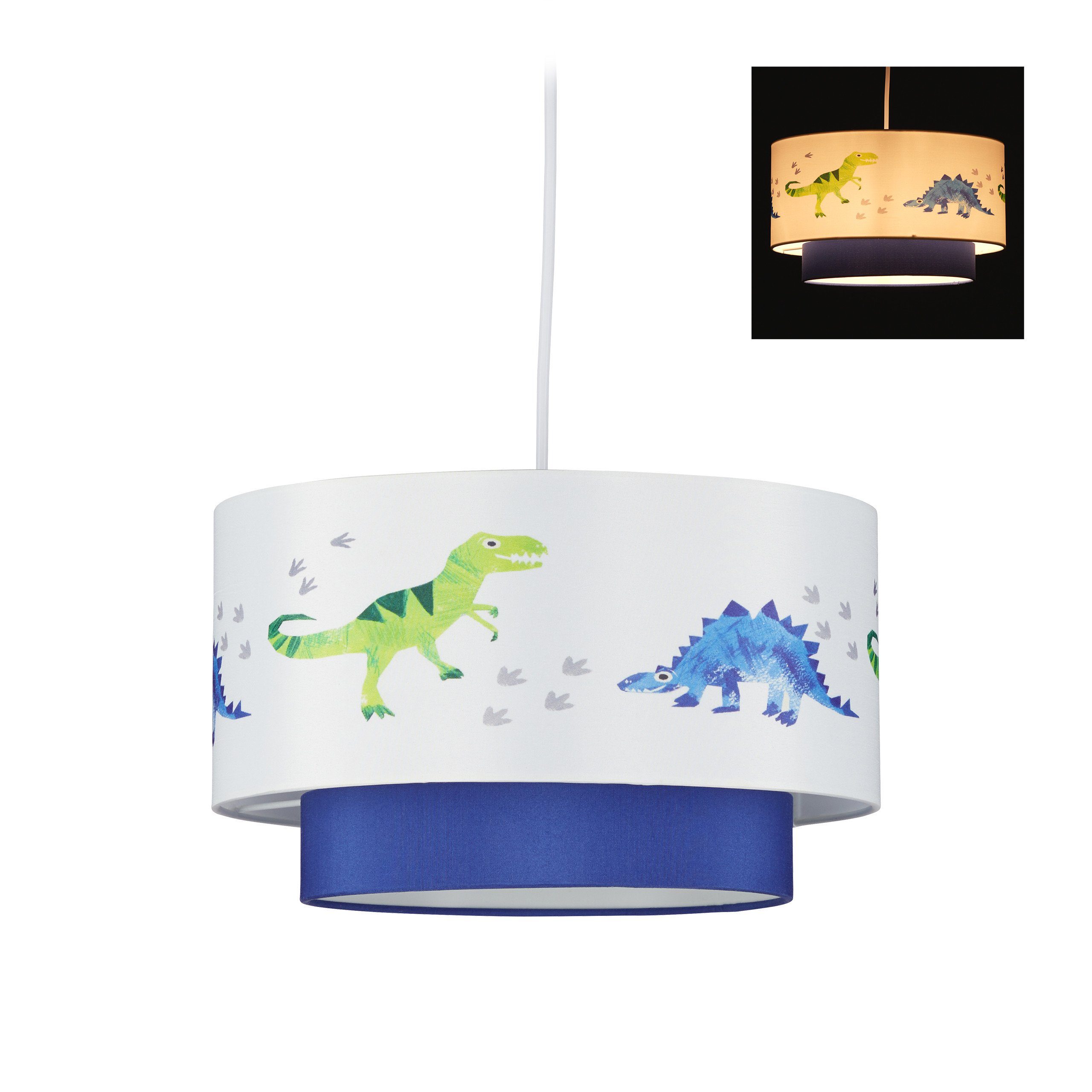 E27 Kinderlampe Deckenlampe LED Pendelleuchte Kinderzimmer Lampe Dinosaurier 