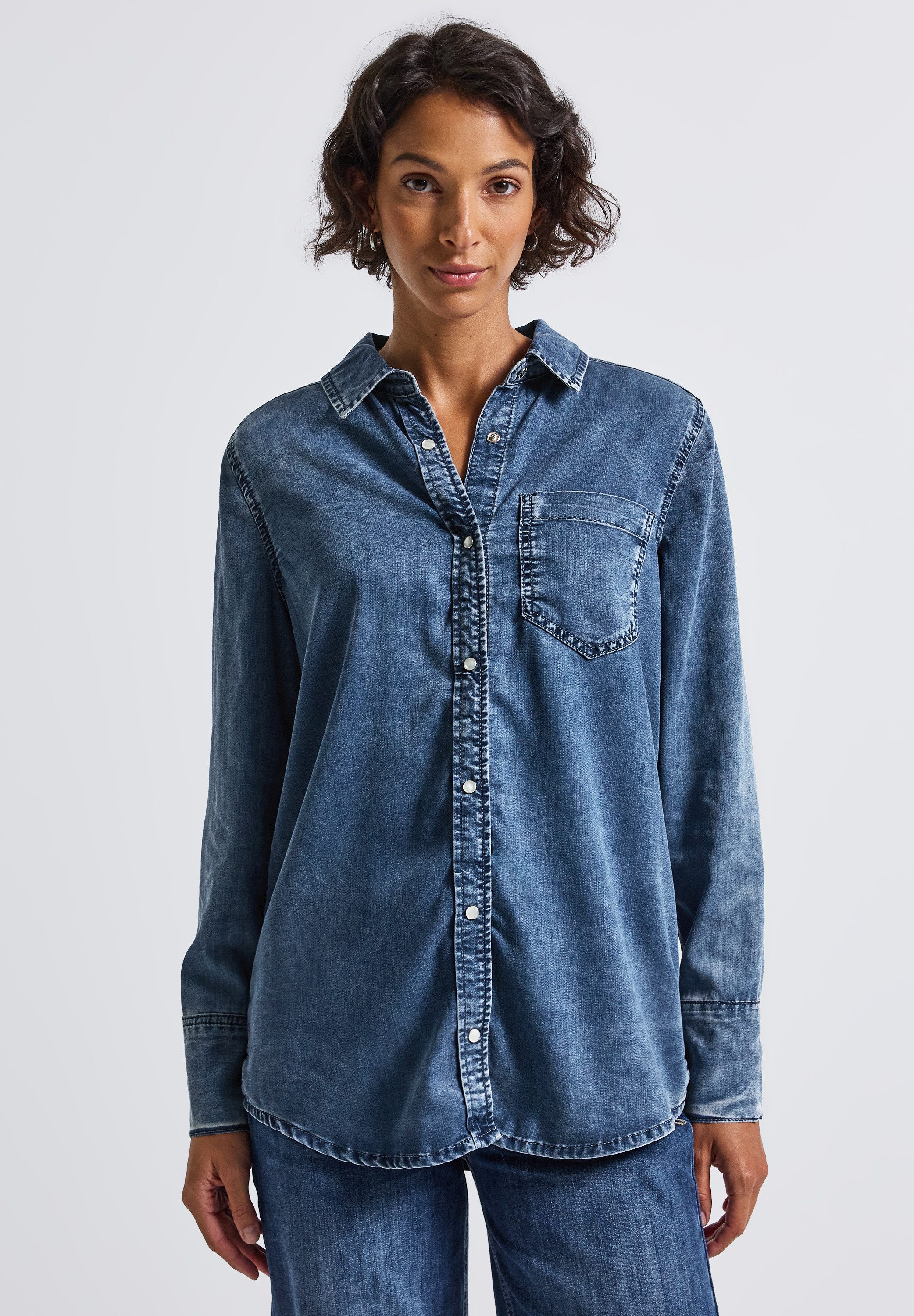 STREET ONE Jeansbluse mit Brusttasche günstig online kaufen