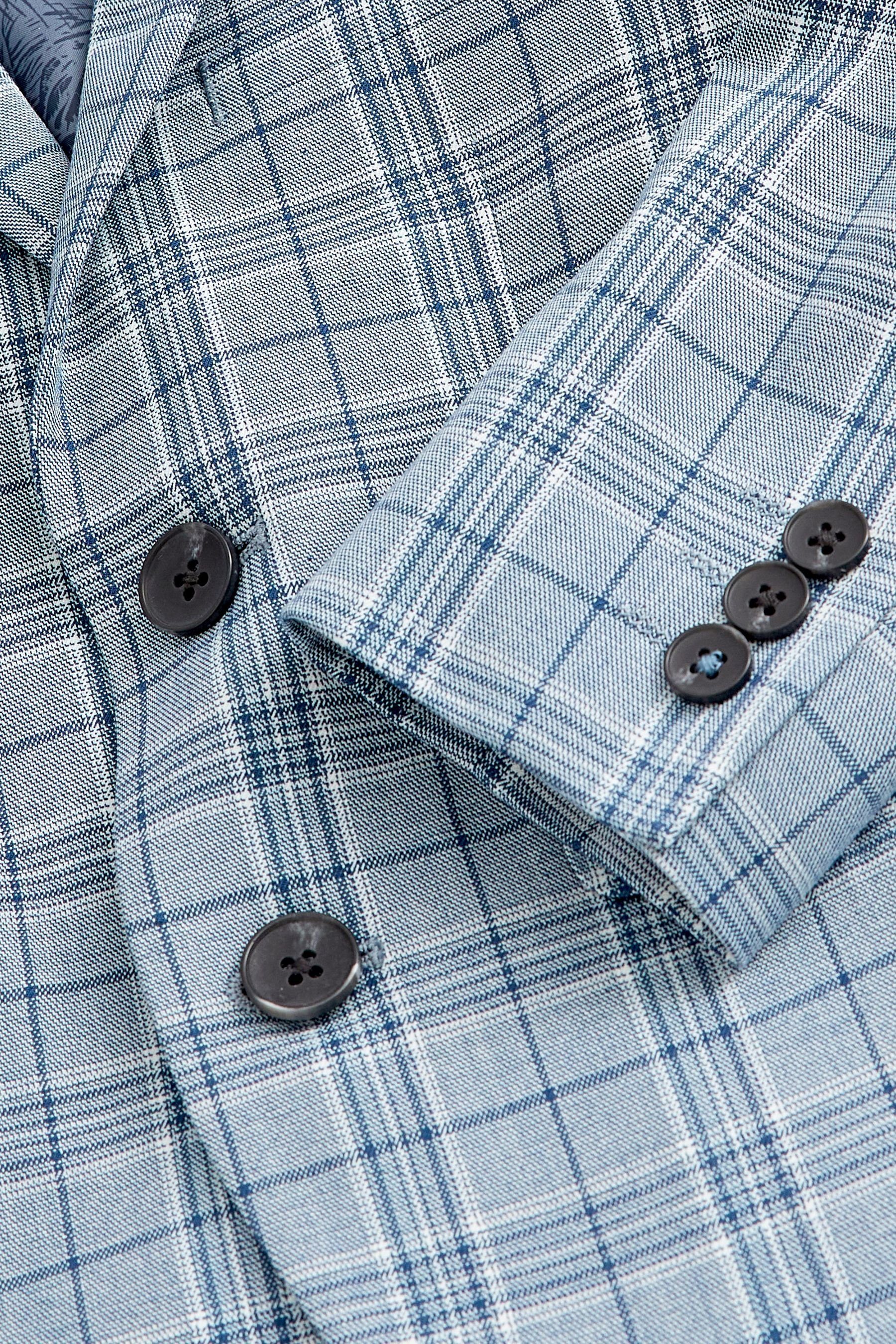 Next Baukastensakko Skinny Fit Anzug-Sakko Blue Check (1-tlg)