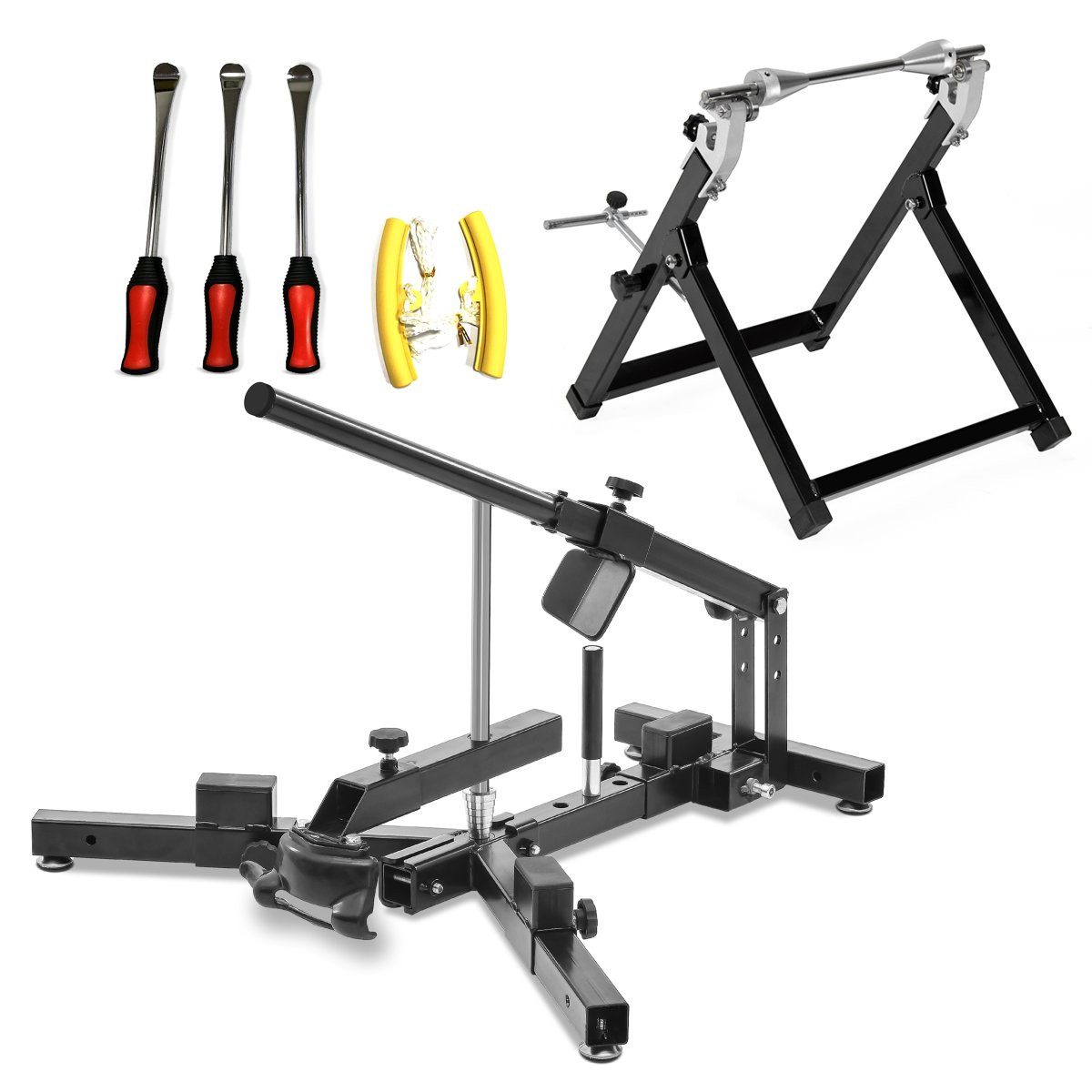 ConStands Reifenmontagemaschine Reifenmontiergerät Set + Wuchtbock + Montagewerkzeug # sw