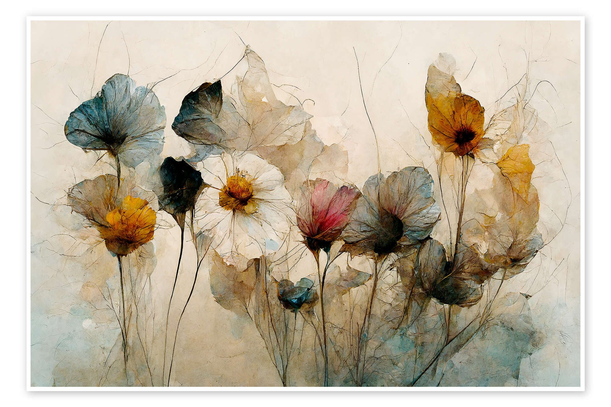 Posterlounge Wandbild Trockenblumen Arrangement, treechild, erhältlich als Poster, Leinwandbild, Wandsticker oder Acrylglasbild