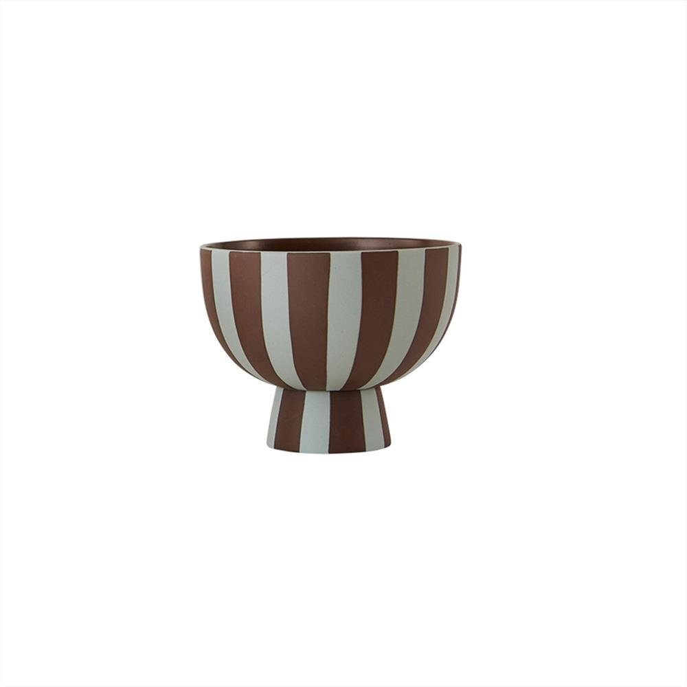 OYOY Dekoschale »Toppu Mini Bowl Dusty Blue/Choko«, Schale 12,6 x 10 cm Keramik Schüssel Dekoschale Staubblau Braun