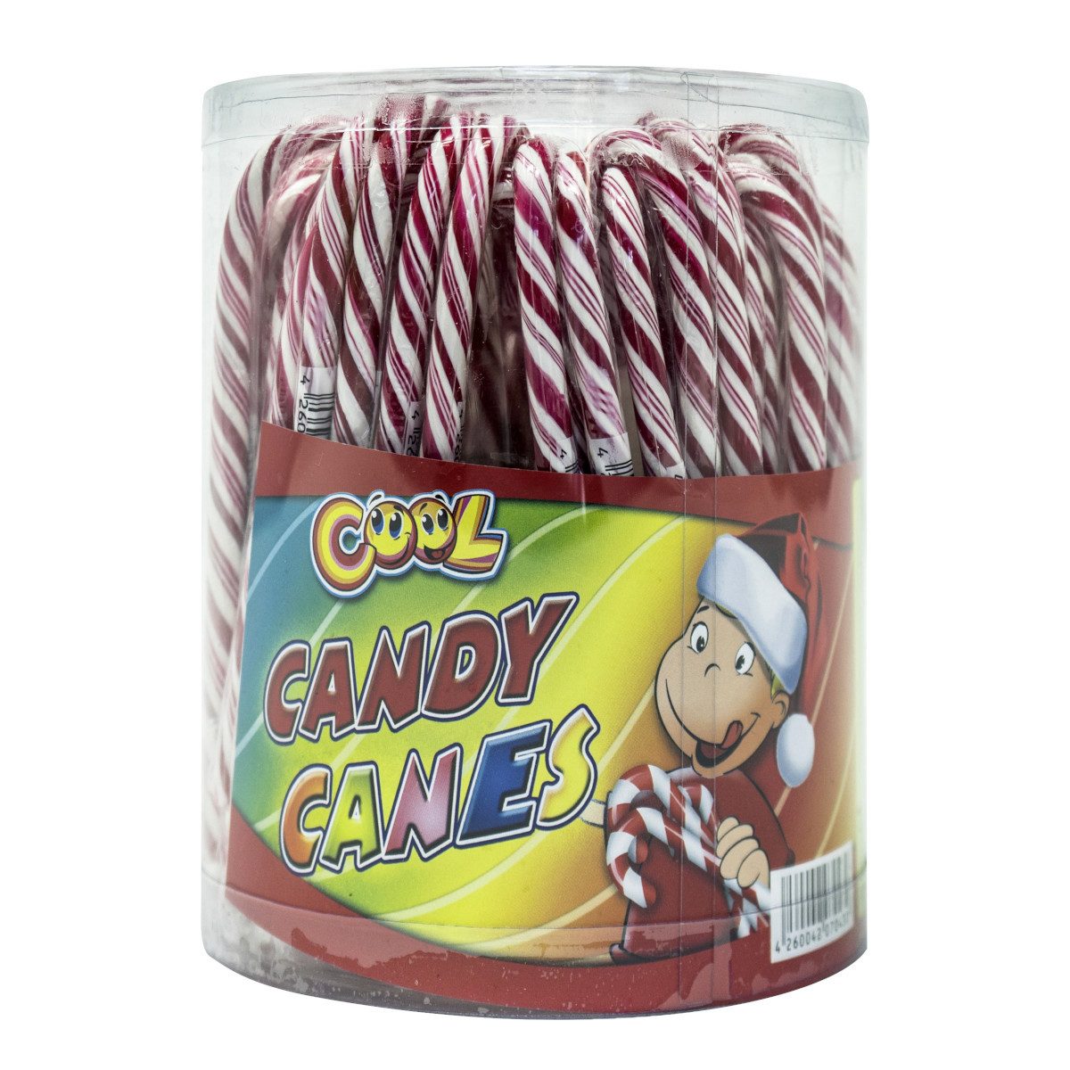 COOL Süßigkeit, Cool Candy Canes rot weiß Zuckerstangen Erdbeergeschmack 50x14g 700g