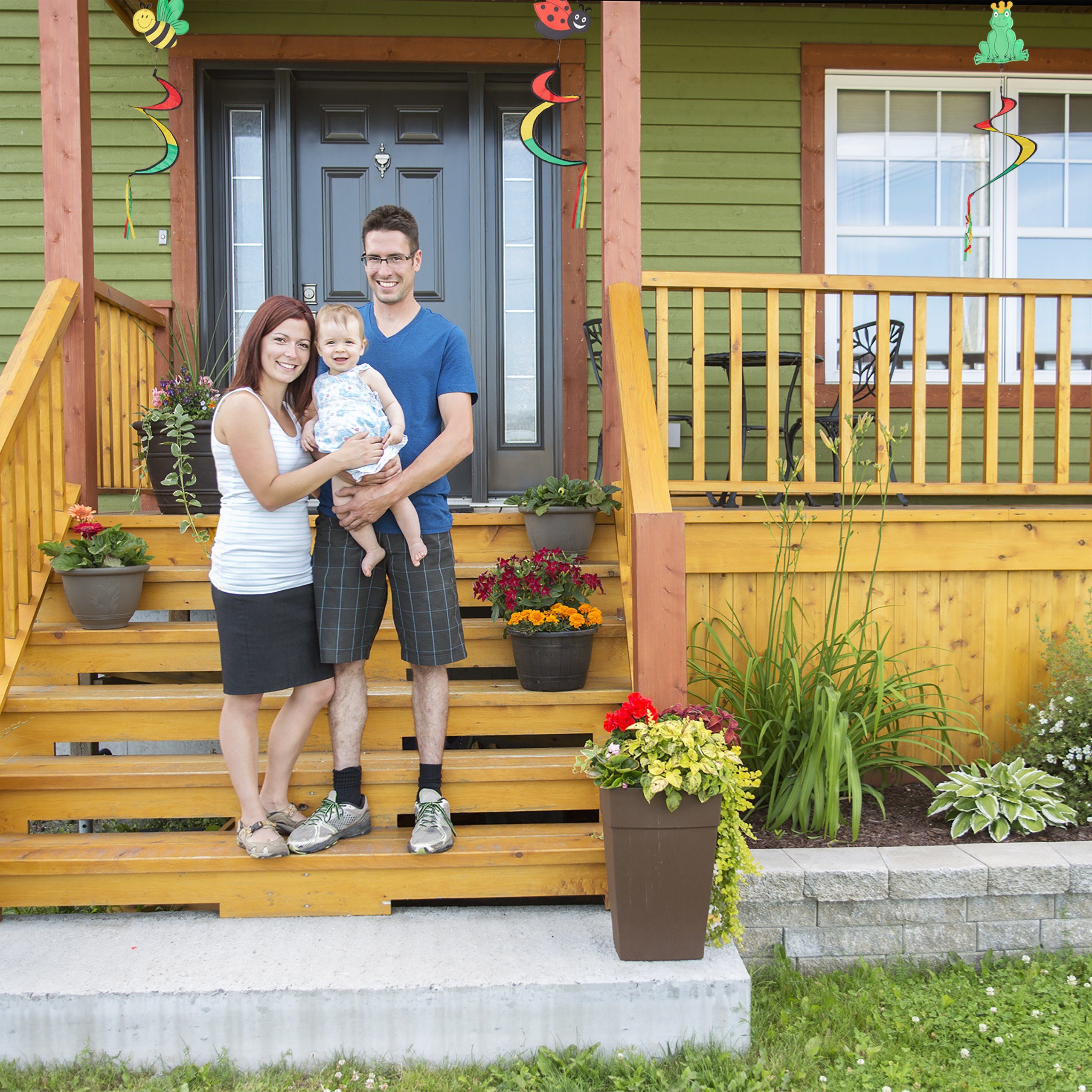 relaxdays Windspiel Spirale "Tiermotive" 3er Set