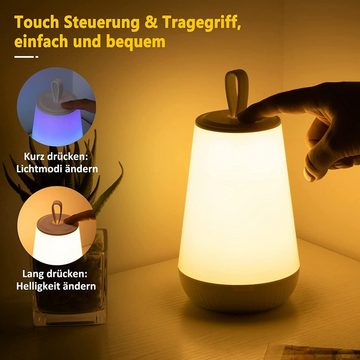 autolock LED Nachttischlampe Bunte LED Nachttischlampe Touch Dimmbar,Tragbare LED Lampe, ohne Fernbedienung, LED fest integriert, 15 Farben 3 Modi für Kinder,Baby,Schlafzimmer,Wohnzimmer,Camping