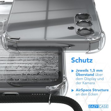 EAZY CASE Handykette Clips Schwarz für Samsung Galaxy A14 5G 6,6 Zoll, Slimcover mit Umhängeband Case Handytasche Clear Backcover Schwarz