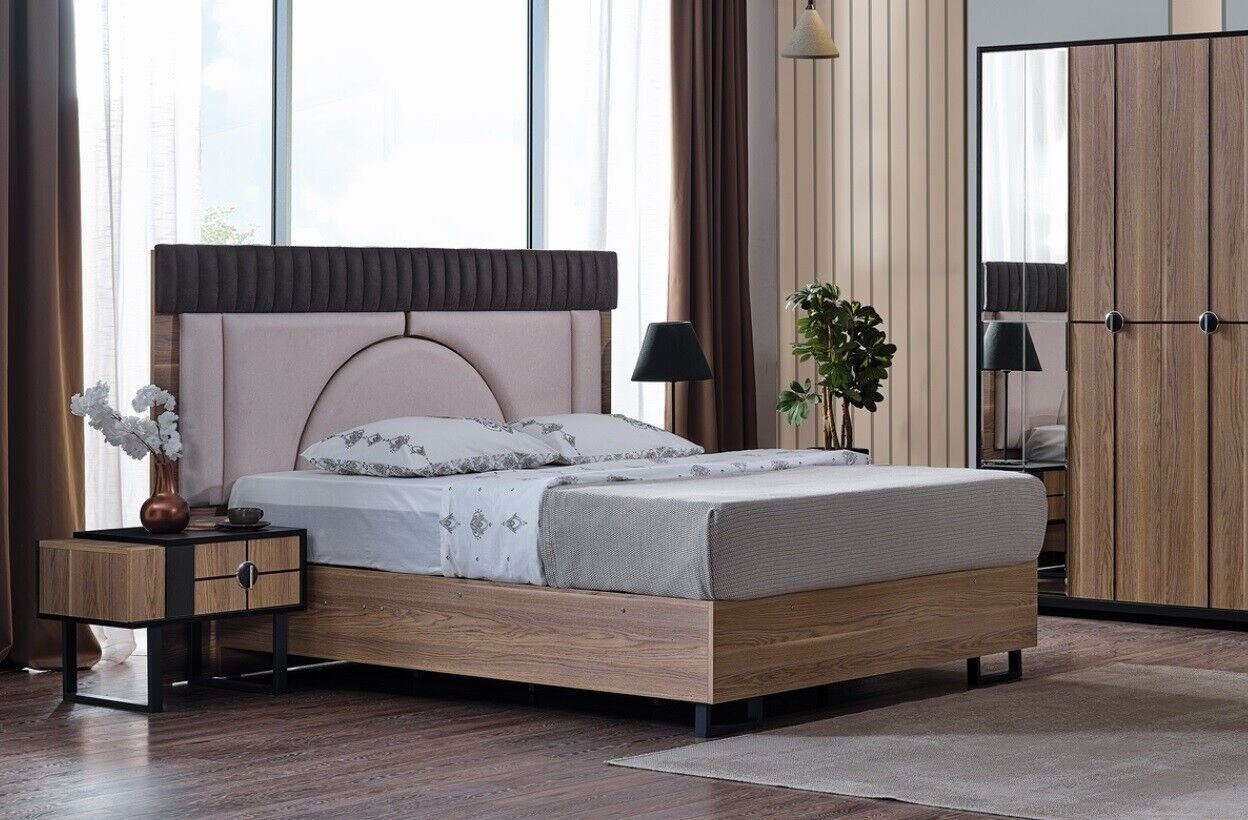 JVmoebel Schlafzimmer-Set Schlafzimmer Set Luxus Komplettes Bett +2x Nachttische 3tlg. Modern, (3-St., 1x Bett + 2x Nachttische), Made in Europa