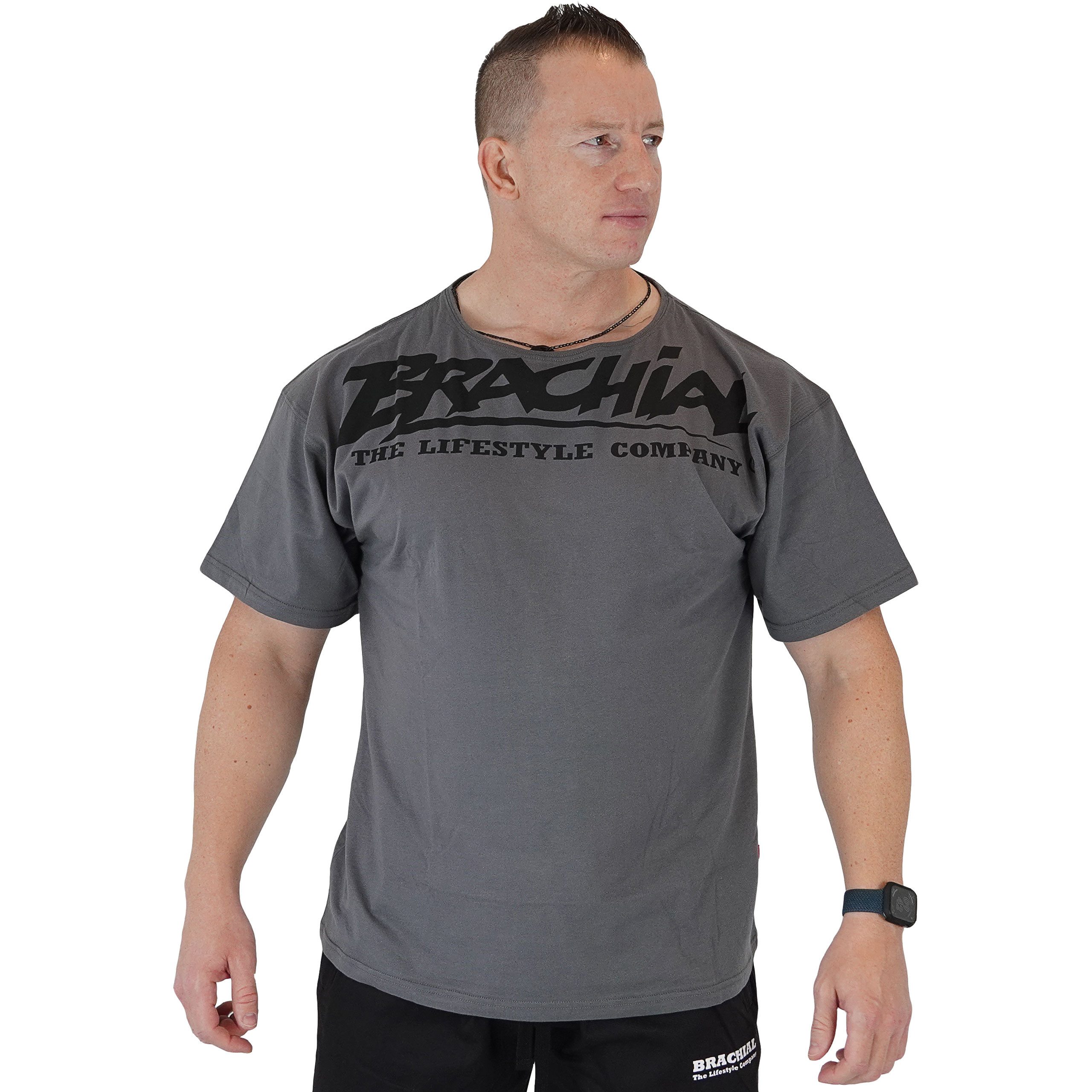 BRACHIAL THE LIFESTYLE COMPANY T-Shirt Brachial T-Shirt "Basic" stahlgrau