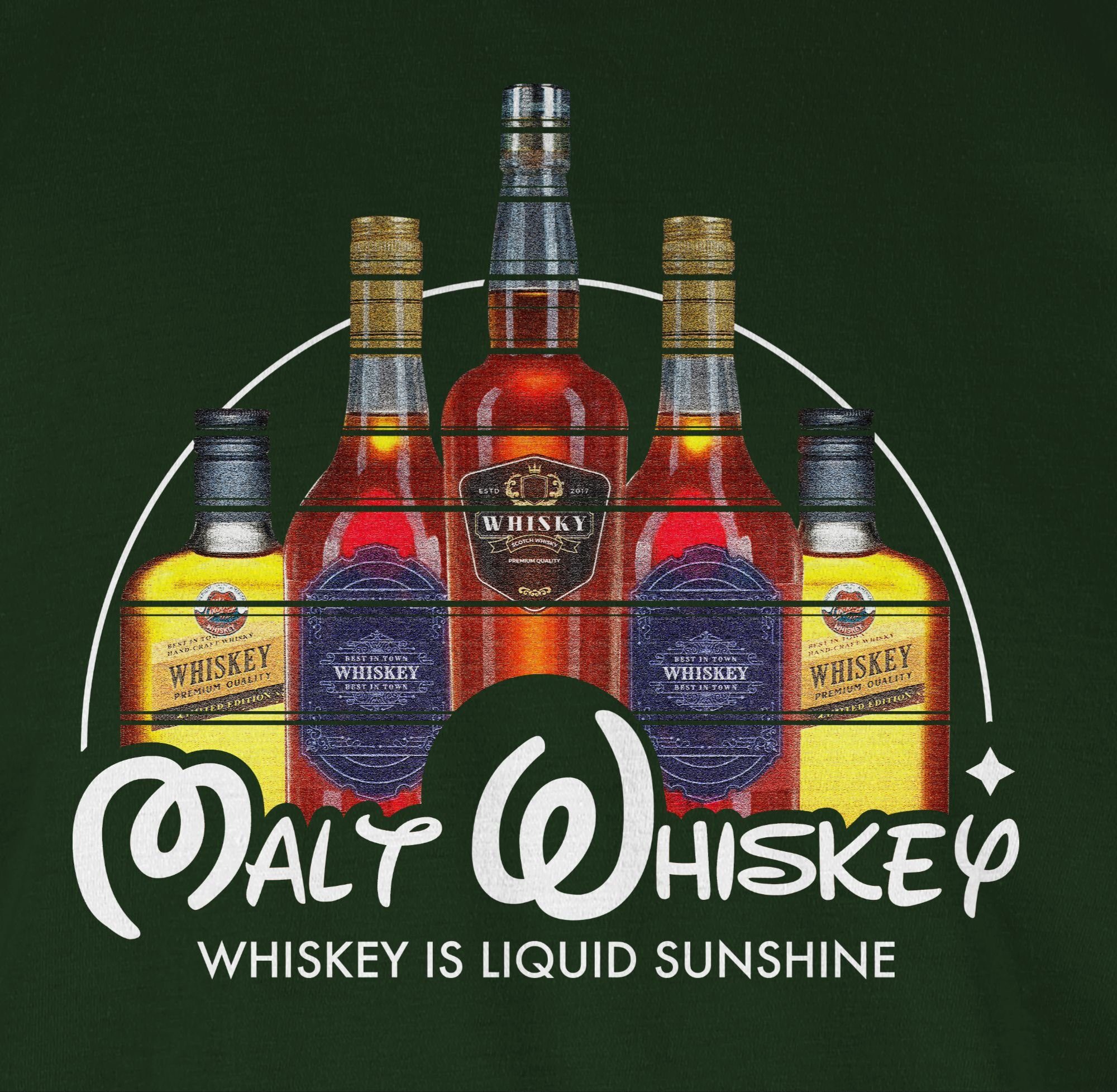 Dunkelgrün Whiskey T-Shirt Shirtracer & 03 Party Malt Alkohol Herren