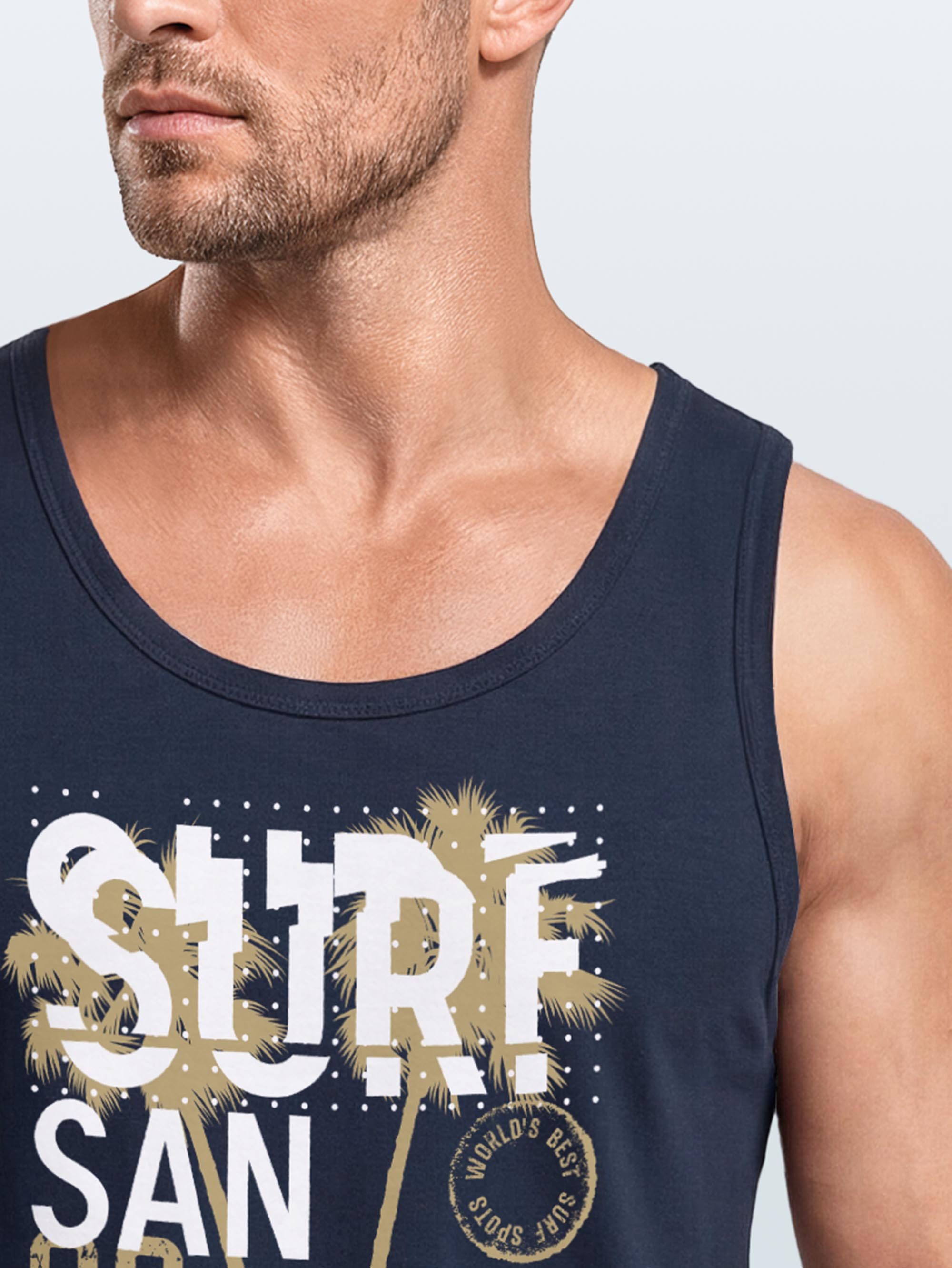 Neverless Tanktop Herren Tank-Top Surf Design San Diego Palmen Beach Strand Sommer mit Print – Bild 3 von 5