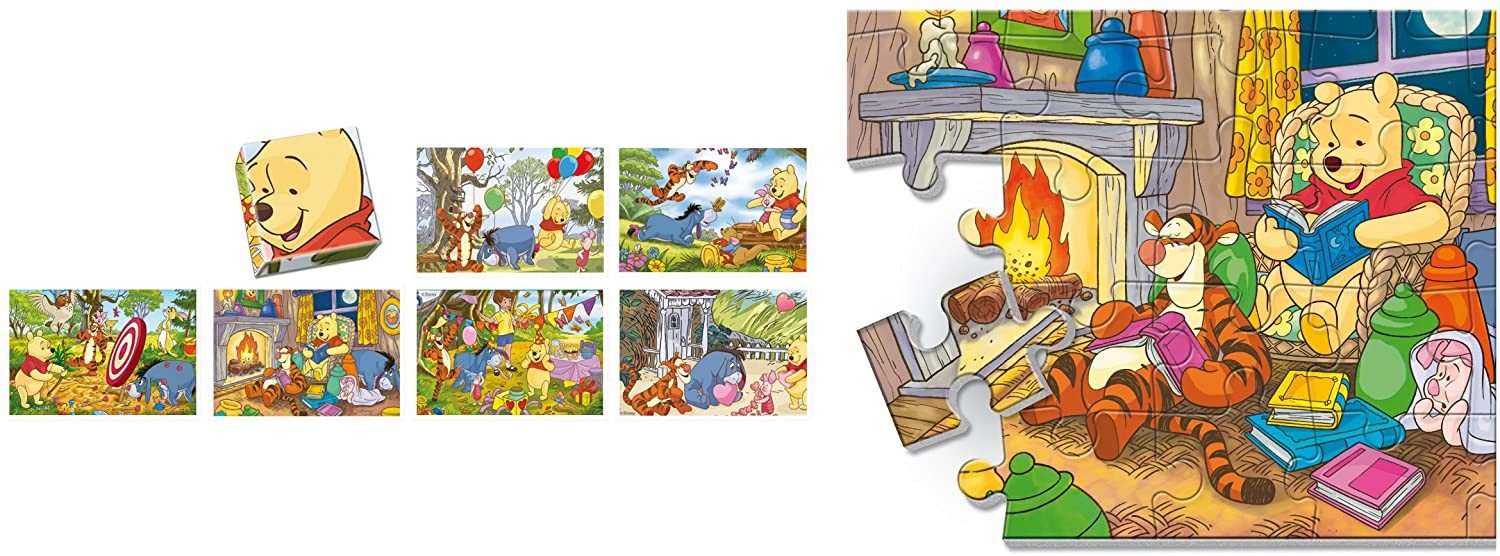 Clementoni® Spiel Winnie Pooh Spieleset 4in1 (Memo, Domino, Puzzle, Cubes)