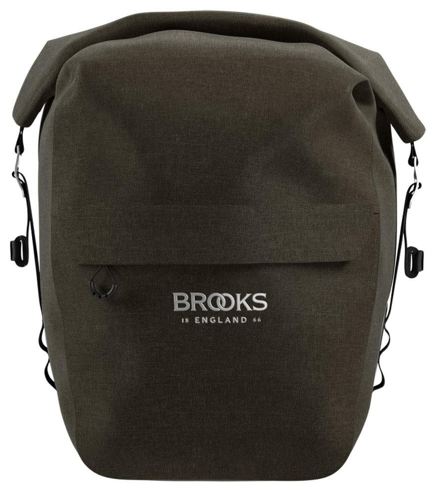BROOKS ENGLAND Fahrradtasche BROOKS Scape Pannier Large Mud Green - wasserdichte Fahrradtasche 18 L