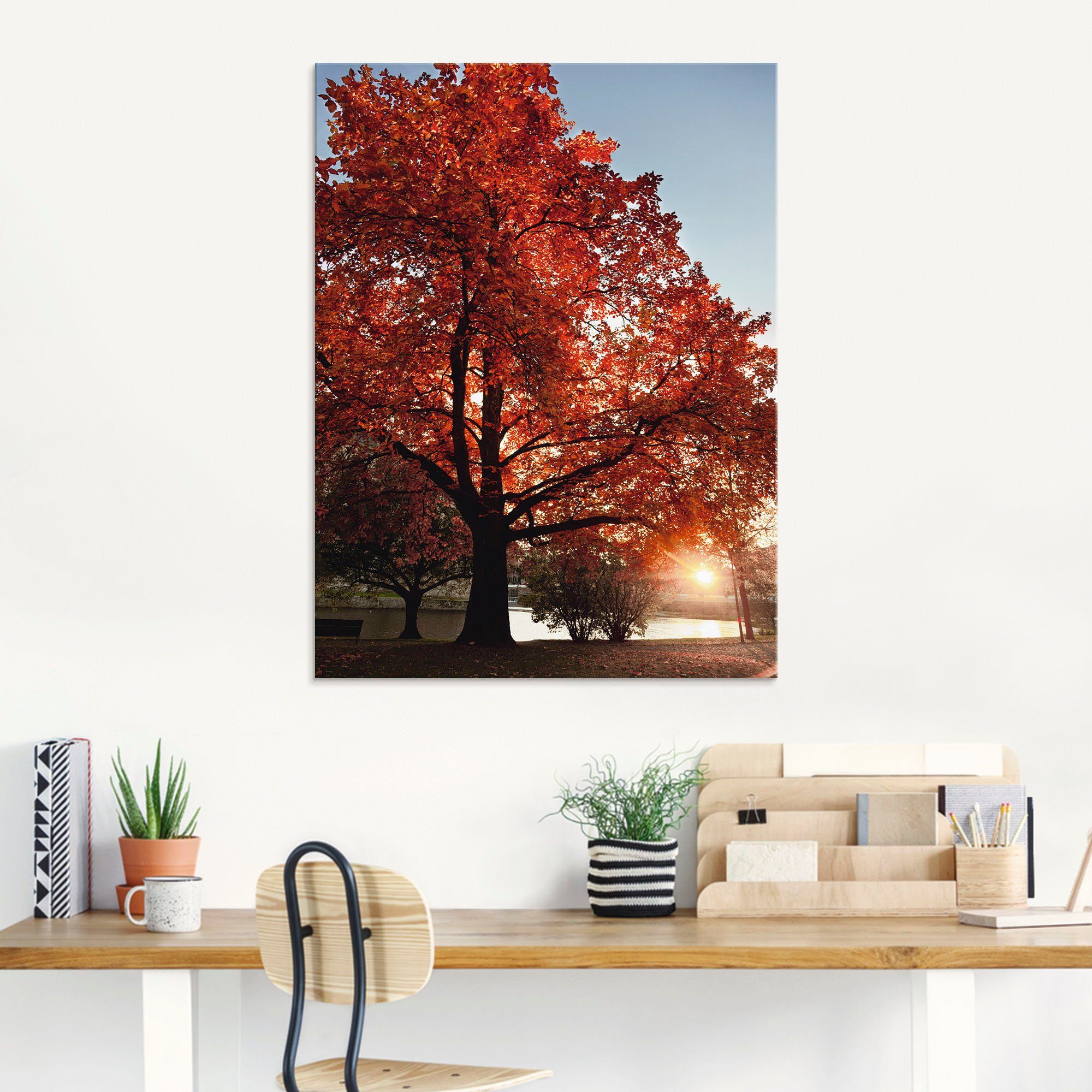 Artland Glasbild Herbstbaum, Bäume (1 St), in verschiedenen Größen