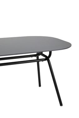 furnling Esstisch Breda, Tischplatte aus Sinterstein, schwarzes Metallgestell, Esszimmer