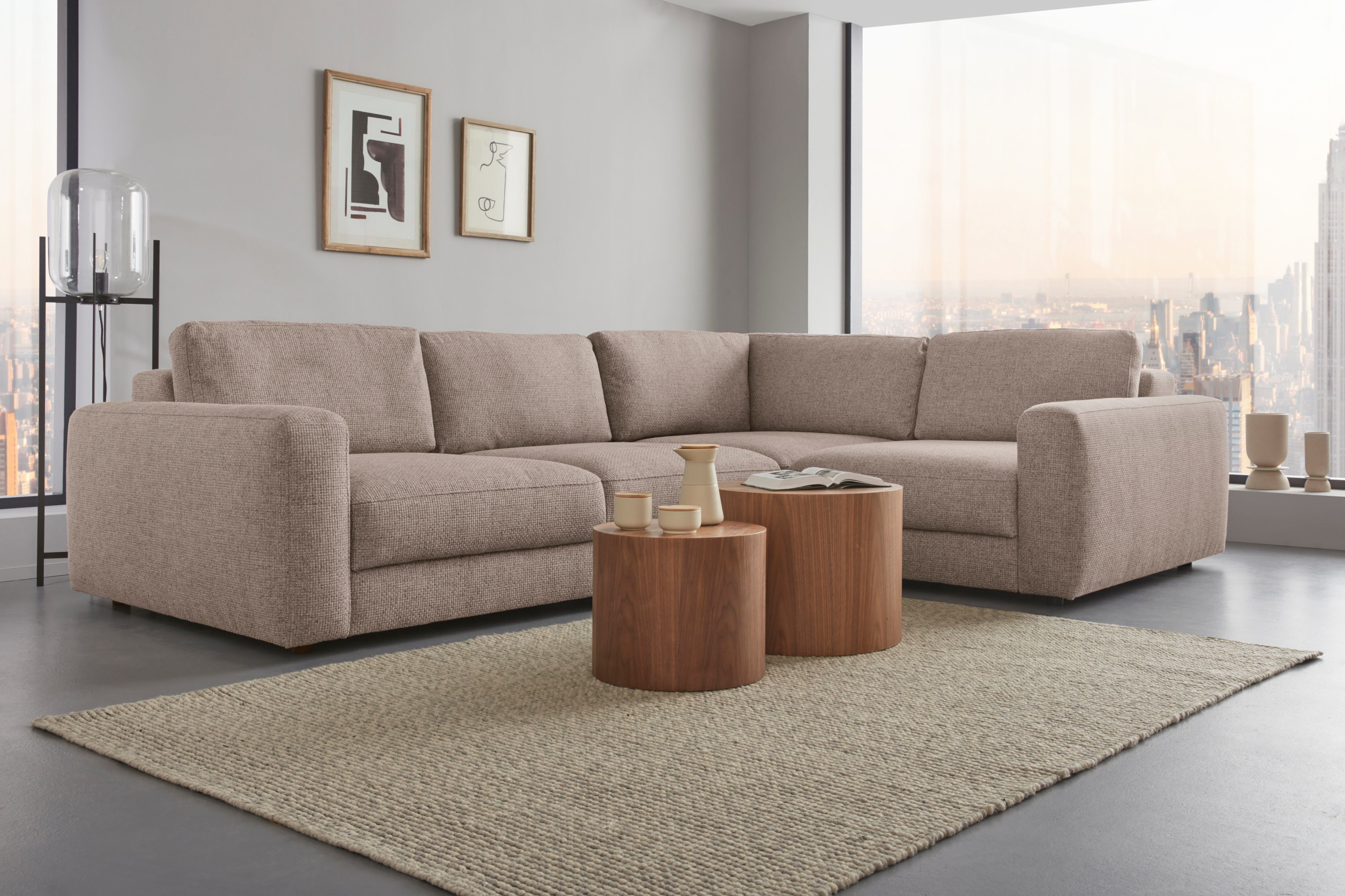 Home affaire Ecksofa Bloomfield, Breite 304cm, Mega Polsterecke mit viel Platz, L-Form, extra tiefe Sitzfläche, wahlweise mit Sitztiefenverstellung