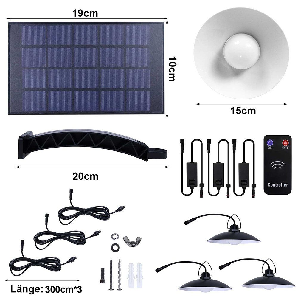 Rosnek LED Außen-Deckenleuchte 1/2/3/4 Kopf, Solar, günstig online kaufen