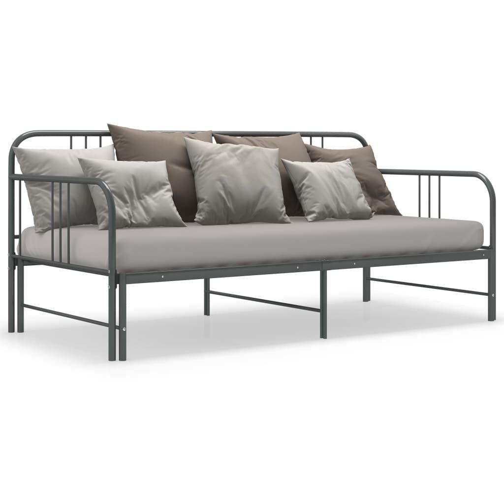 DOTMALL Bettgestell Ausziehsofa Bettgestell Grau Metall günstig online kaufen