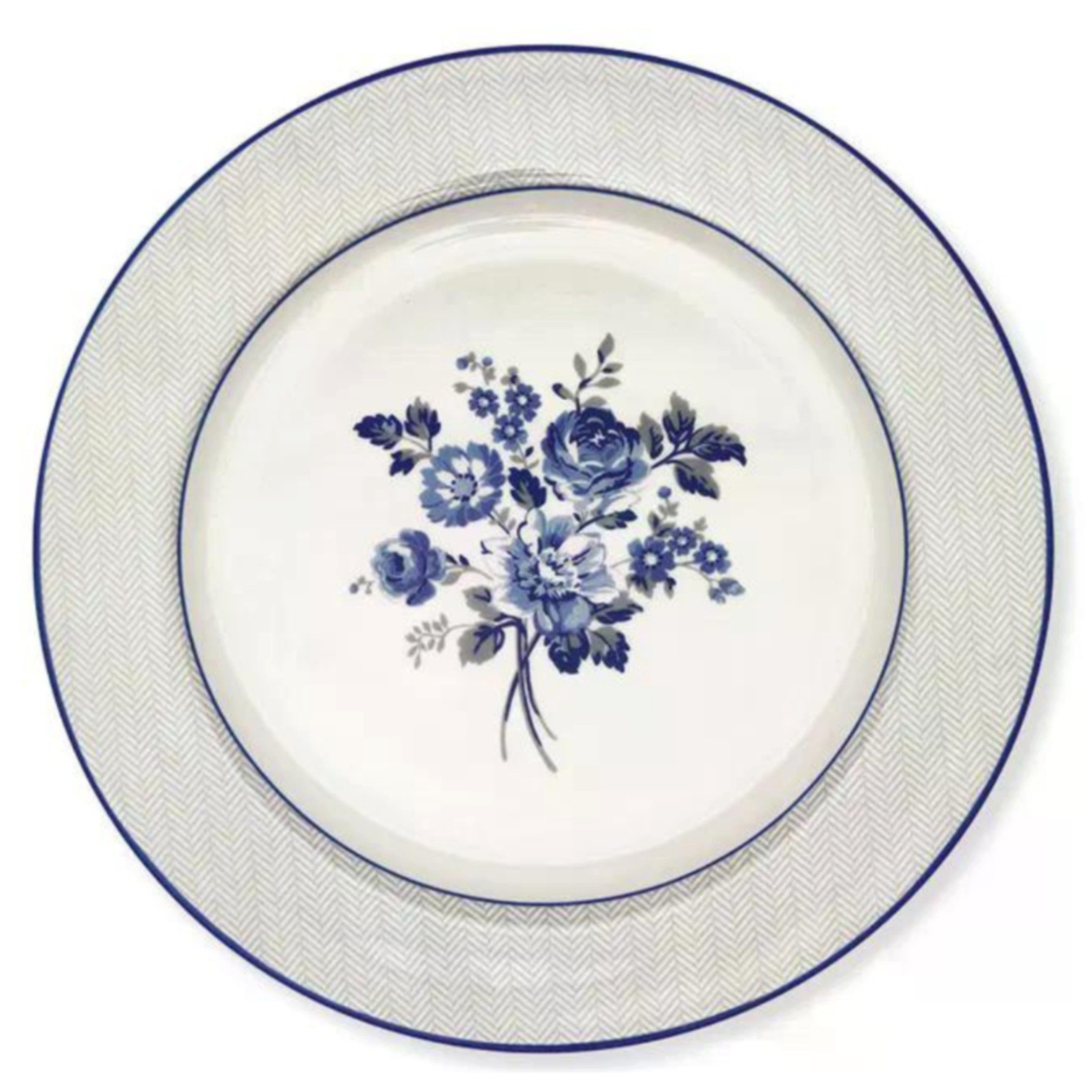 Greengate Frühstücksteller GreenGate Speiseteller Harmony Blaugrau/Weiß 26,5 cm