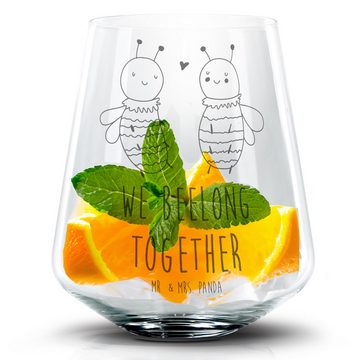 Mr. & Mrs. Panda Cocktailglas Biene Verliebt - Transparent - Geschenk, Cocktail Glas mit Wunschtext, Premium Glas, Einzigartige Gravur
