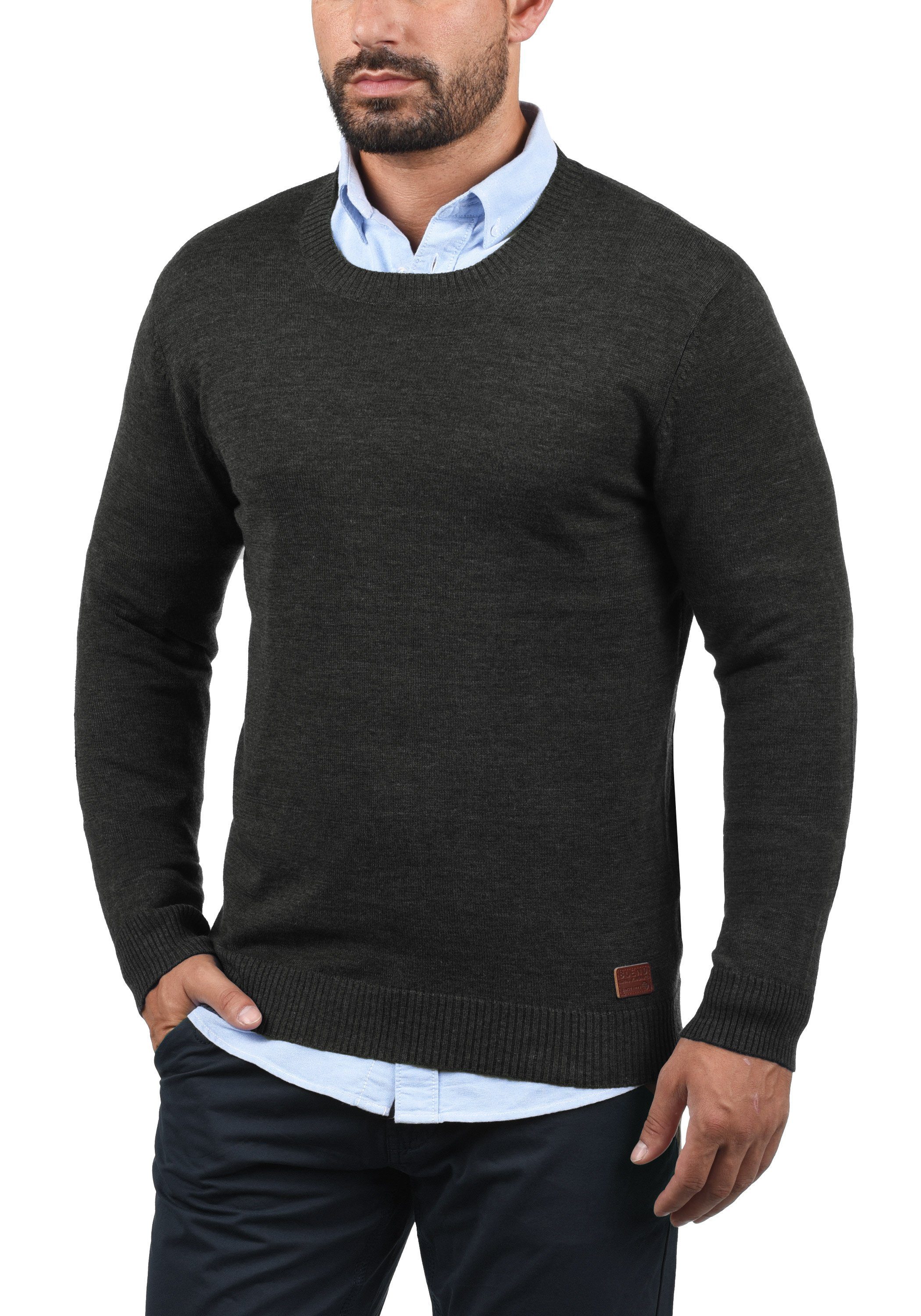 Blend Strickpullover BHLars Strickpullover mit aufgestickten Ellenbogenpatc günstig online kaufen